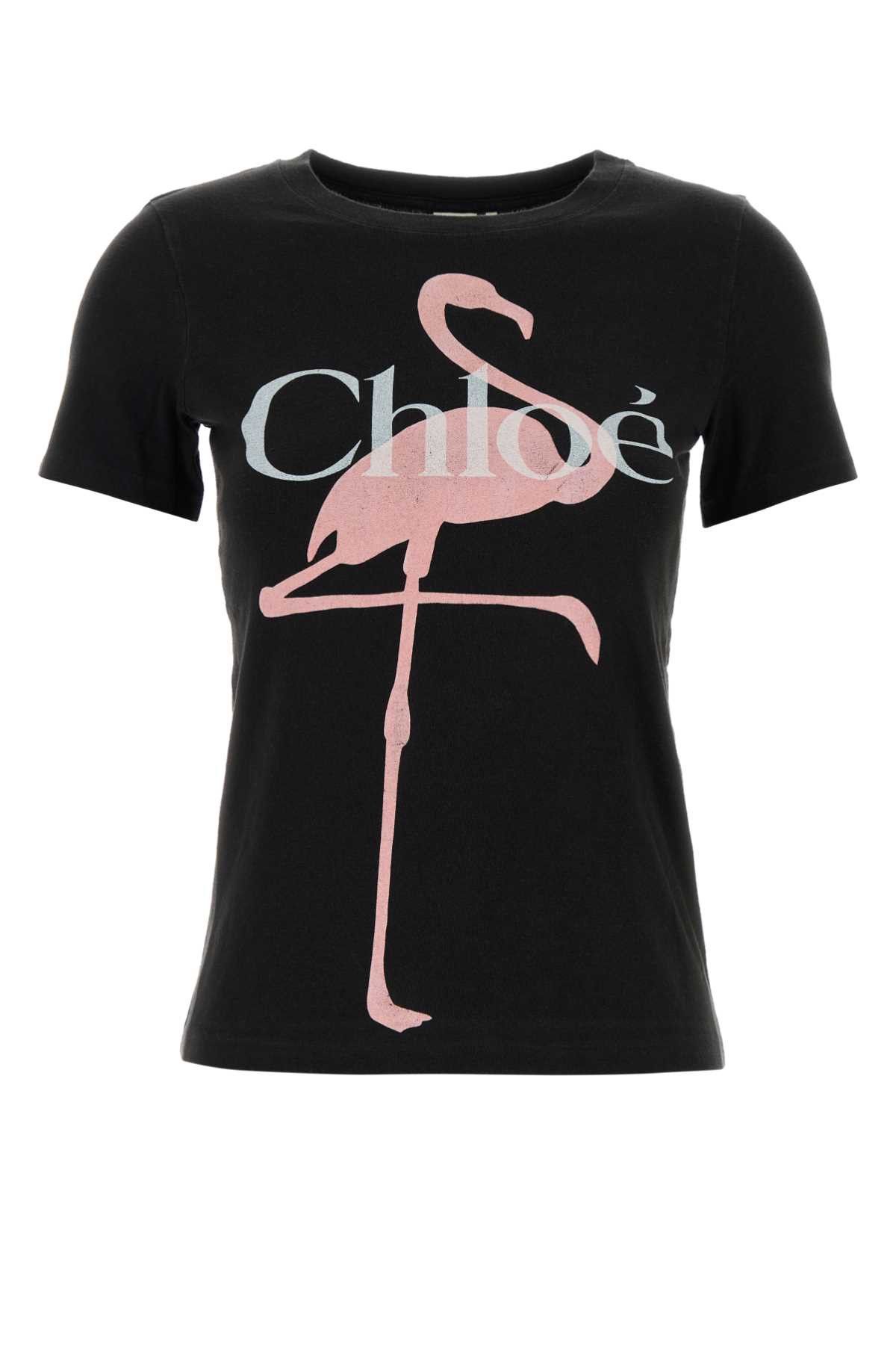 Chloe Slate Cotton T-Shirt Size XS / US 0-2 / IT 36-38 - 1 Thumbnail