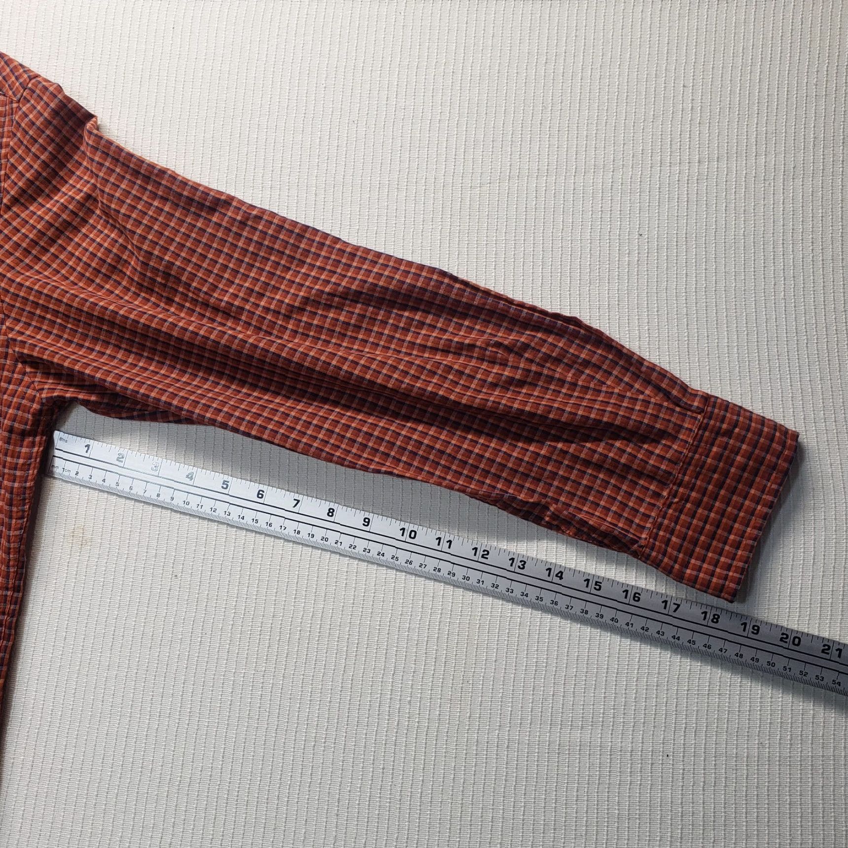 Vintage Saddlebred Orange Plaid Easy Care Classic Fit Long Sleeve Button-Up Shirt Men's Medium Size US M / EU 48-50 / 2 - 6 Thumbnail