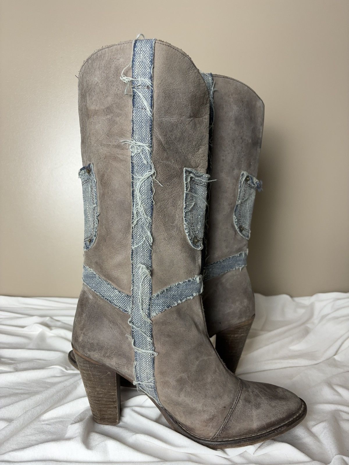 Vintage Destroy 90s rare vintage high boots western style shoes Size US 9 / IT 39 - 12 Thumbnail