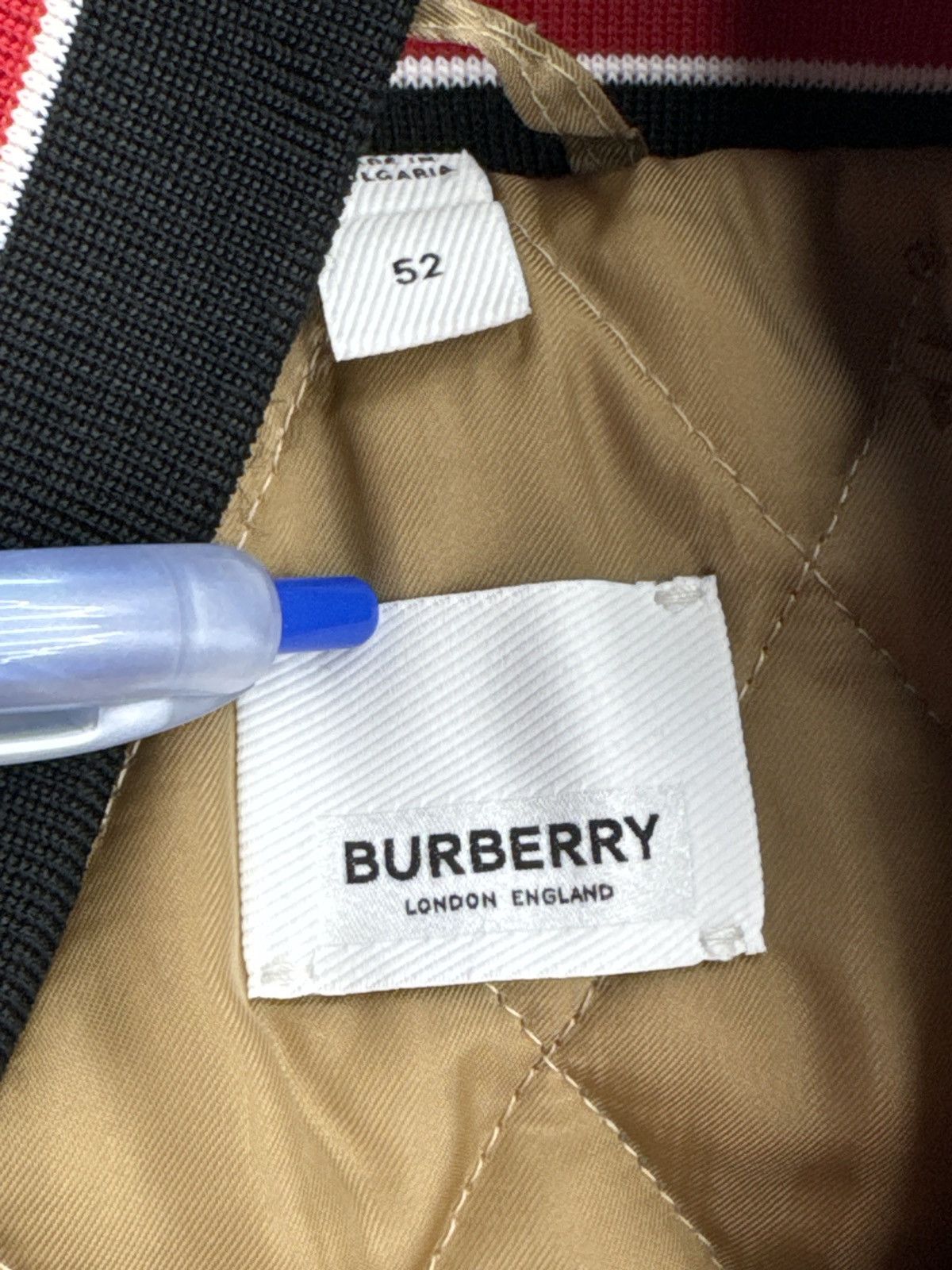 Burberry Burberry Wool Red Satin Varsity Jacket Size US L / EU 52-54 / 3 - 15 Thumbnail