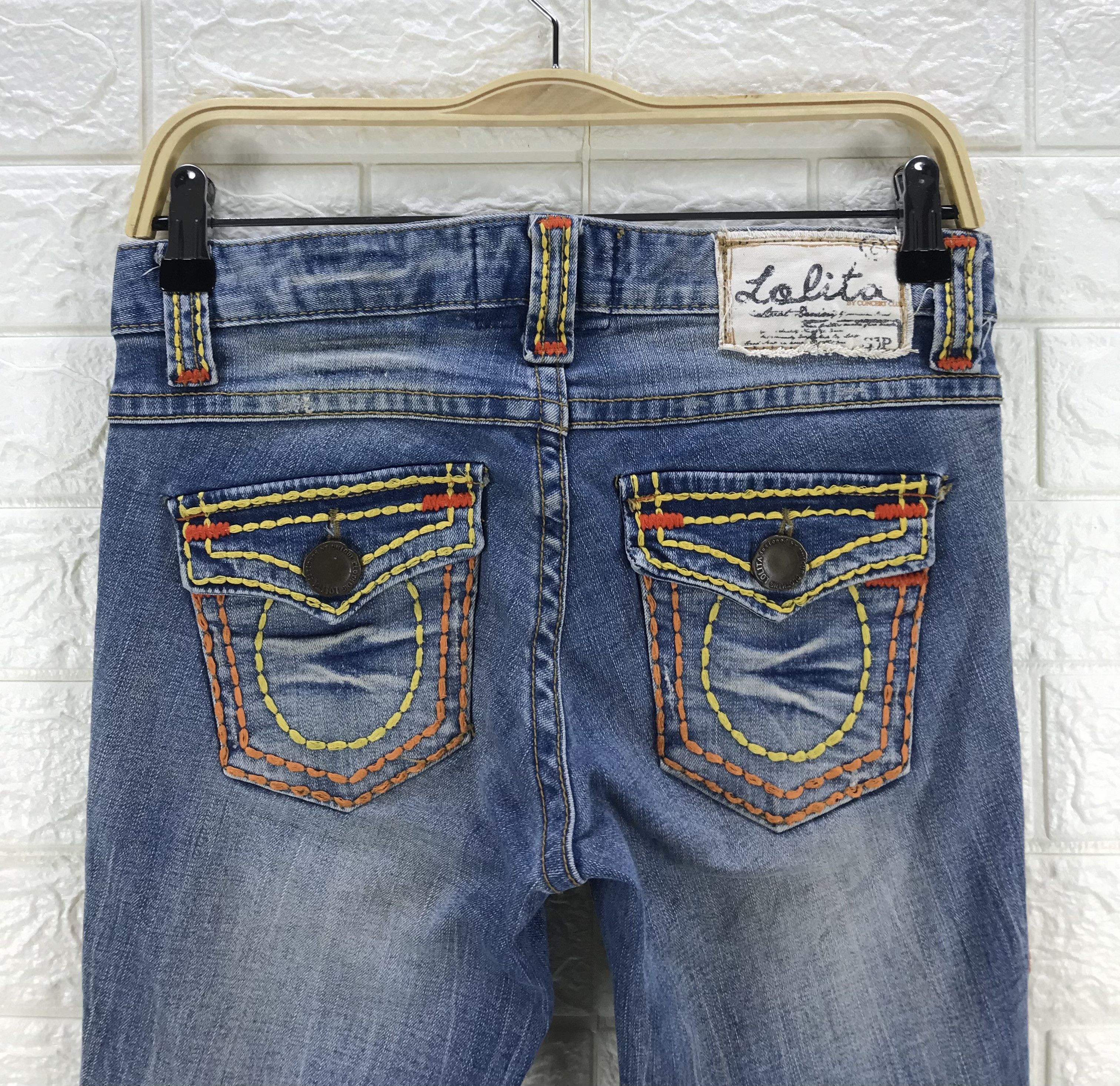 Japanese Brand Vintage Lolita Bell Bottom Washed Flare Jeans Size 28" / US 6 / IT 42 - 6 Thumbnail