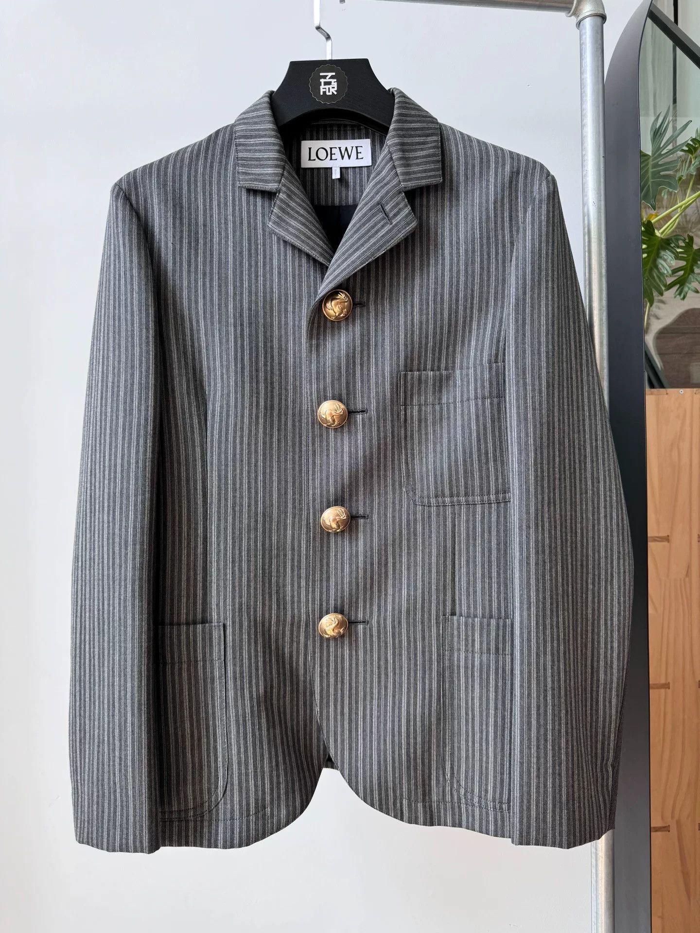 Loewe LOEWE Gray Wool Casual Blazer Size US M / EU 48-50 / 2 - 1 Thumbnail