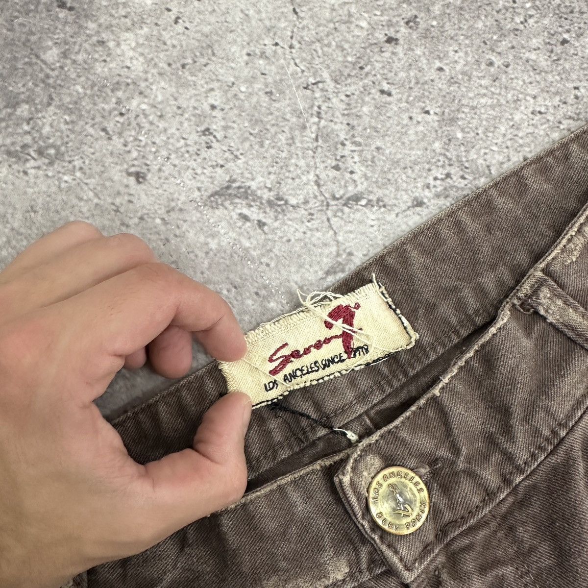 Vintage Vintage 90s Seven 7 Distressed Los Angeles jeans Kurt y2k og Size US 32 / EU 48 - 9 Thumbnail
