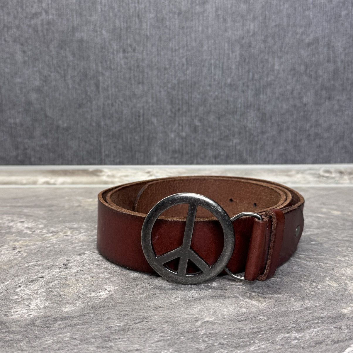 Hysteric Glamour Peace buckle leather belt y2k american eagle Size ONE SIZE - 2 Thumbnail