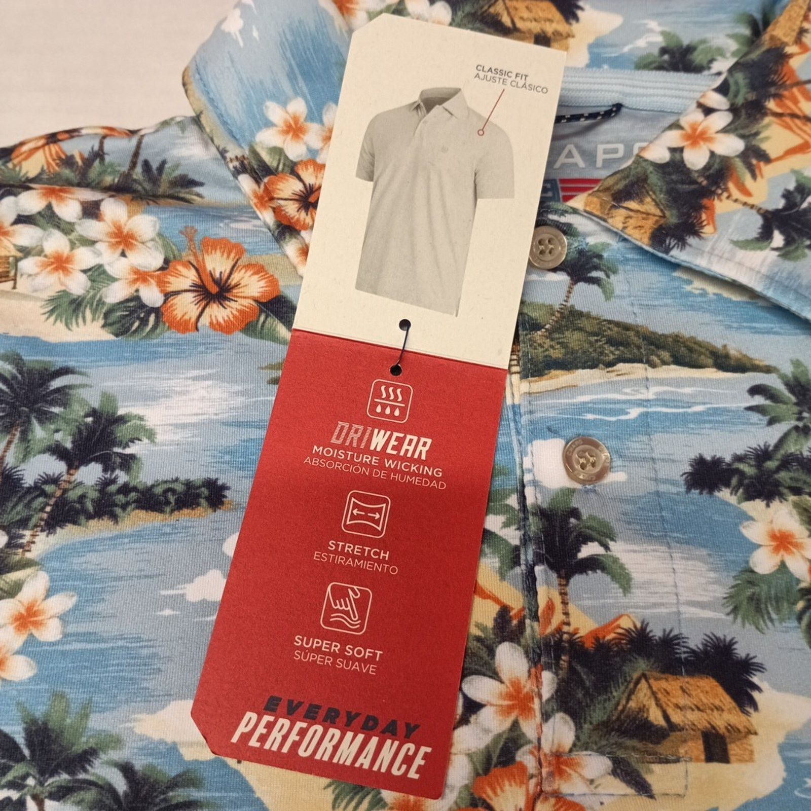 Chaps Chaps Everyday Performance Polo Shirt Men Size S Blue Floral Size US S / EU 44-46 / 1 - 3 Thumbnail