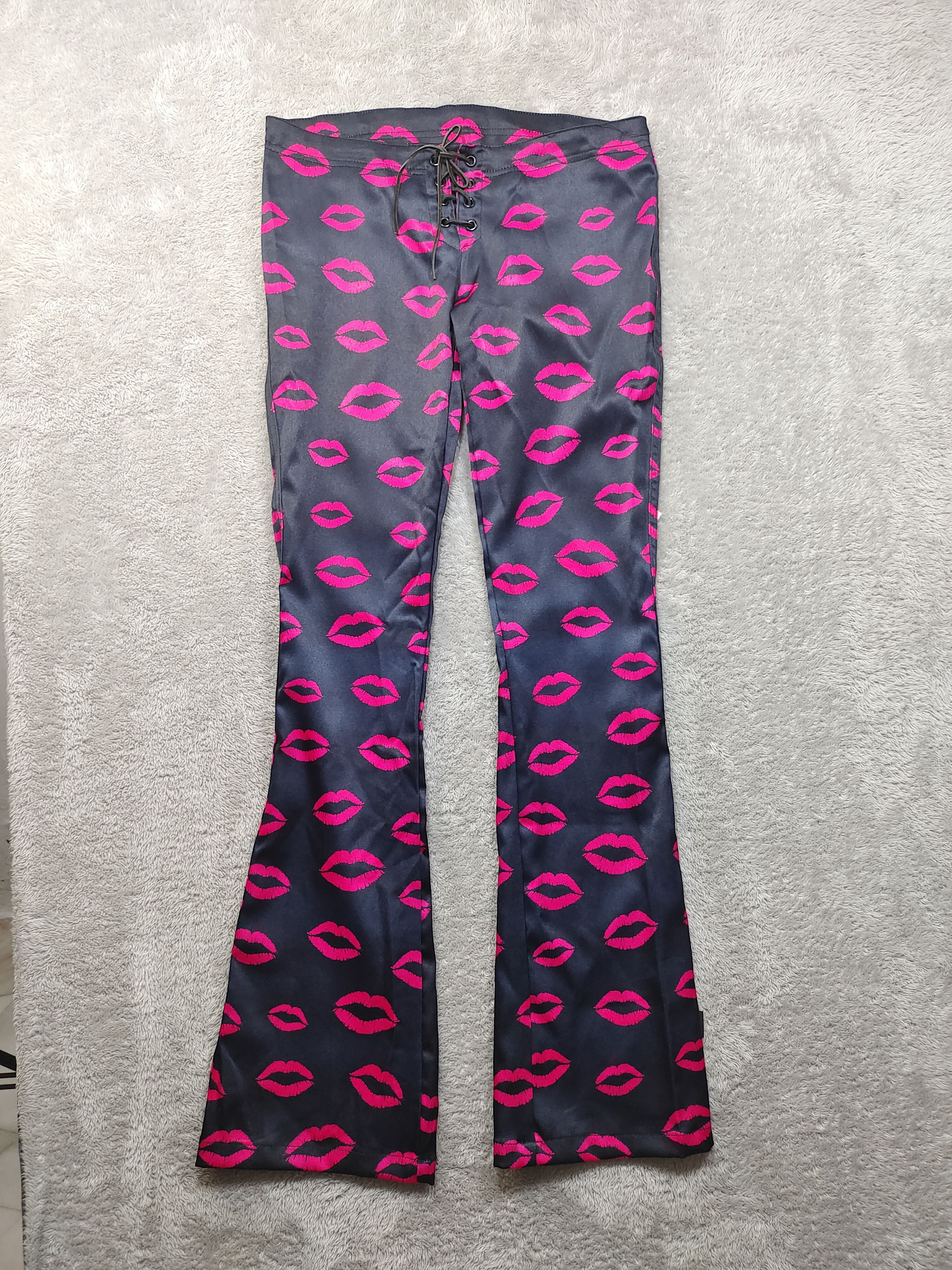 The Rolling Stones SHE DEVIL LIPS PRINT WOMEN BOOTCUT PANTS Size 32" / US 10 / IT 46 - 1 Thumbnail