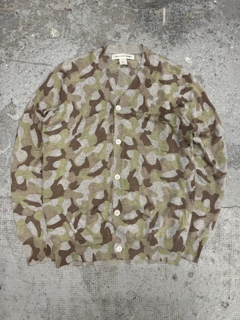 Comme Des Garçons Shirt Camo Wool Cardigan