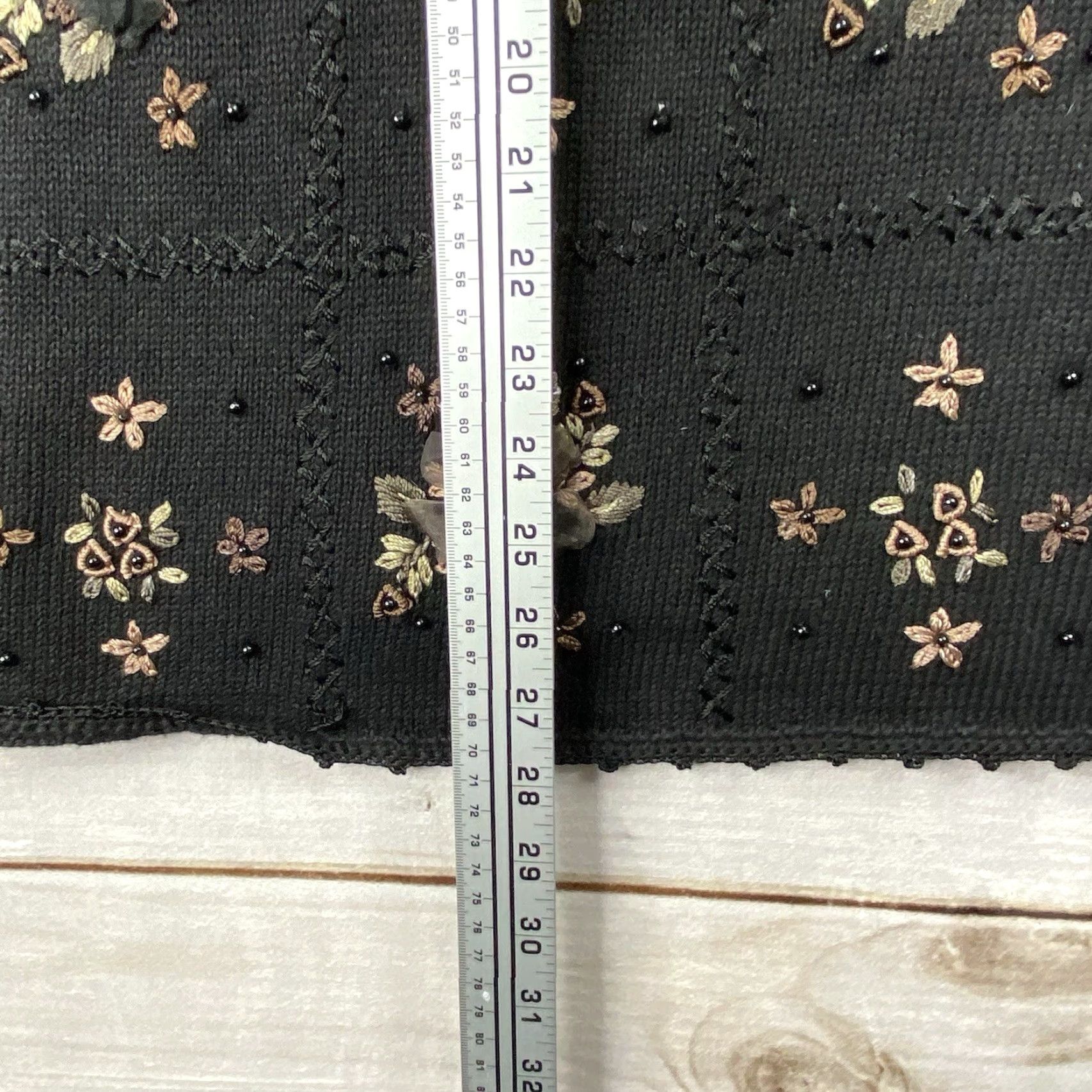 Vintage VINTAGE Carolyn Taylor Sweater XL Black Floral Embroidered Cable-Knit Pullover 90s Womens Kathy? Size XL / US 12-14 / IT 48-50 - 4 Thumbnail