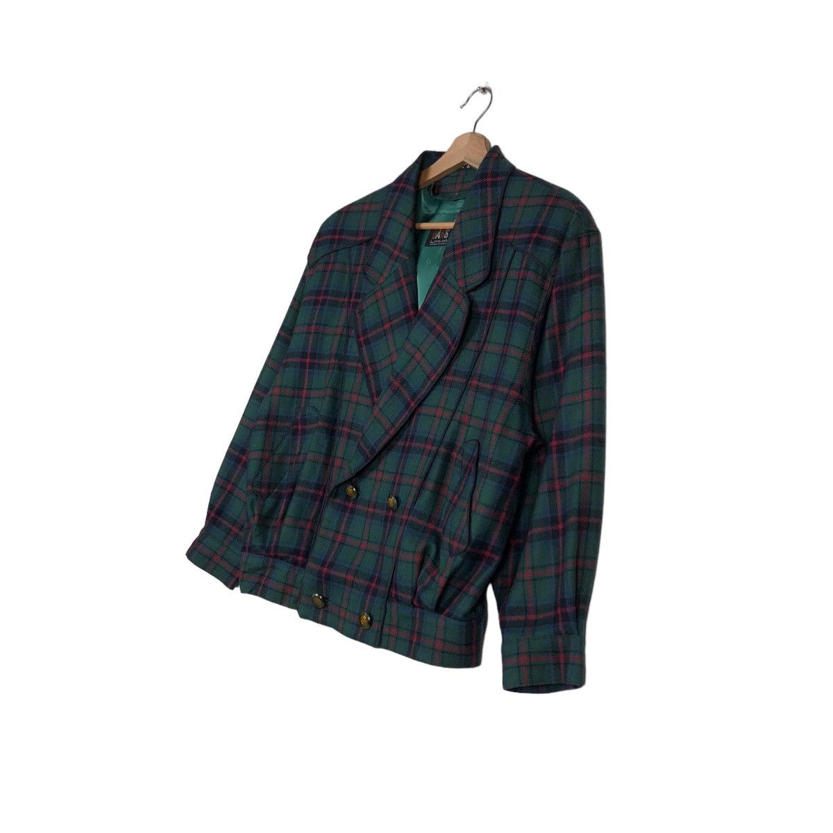 Japanese Brand 🔥Double Breast Wool Bomber Jacket Daks London Tartan Design Size US L / EU 52-54 / 3 - 2 Thumbnail