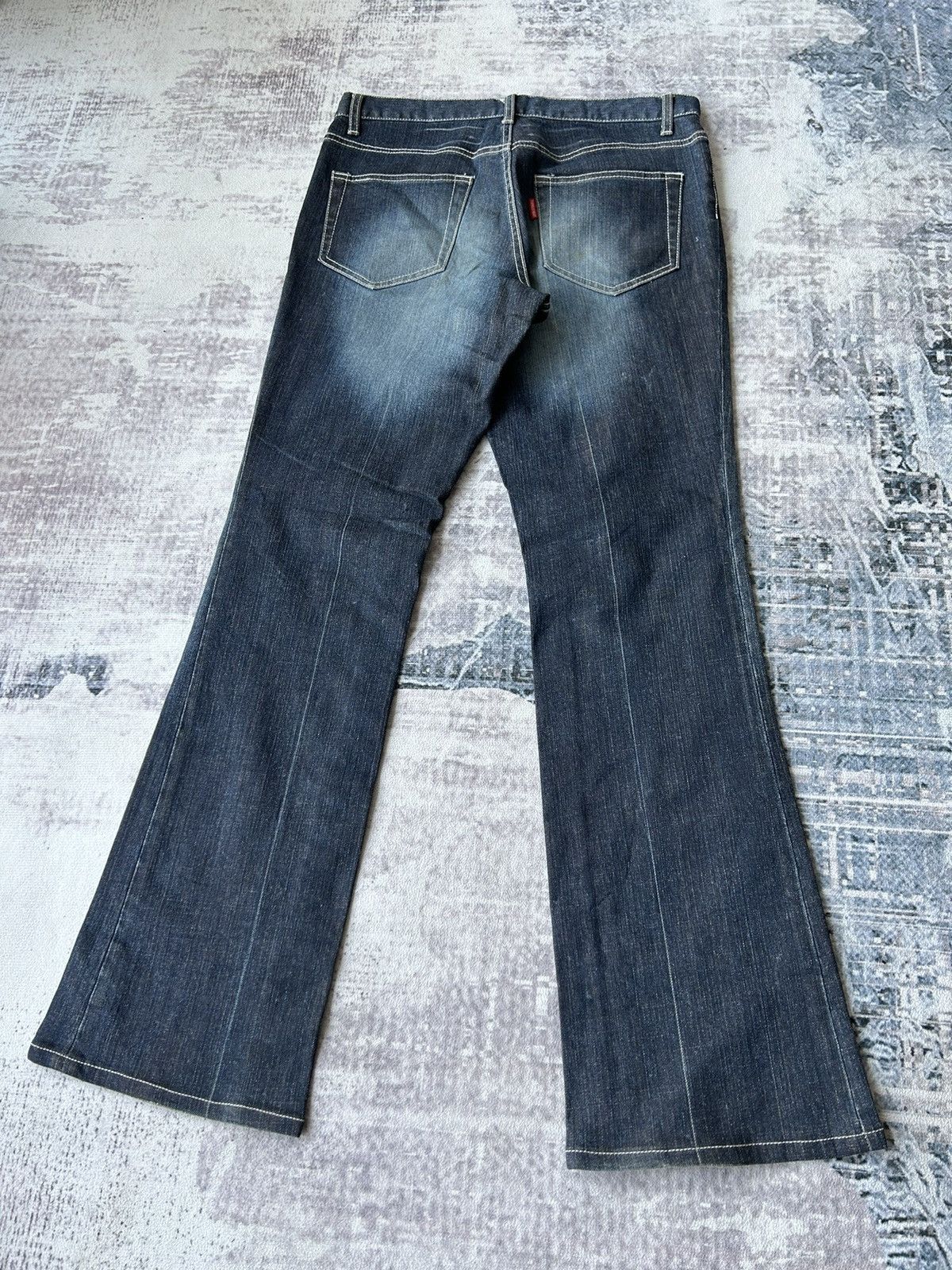 If Six Was Nine Tornado Mart Flared Blue Denim Jeans Size US 31 - 11 Thumbnail