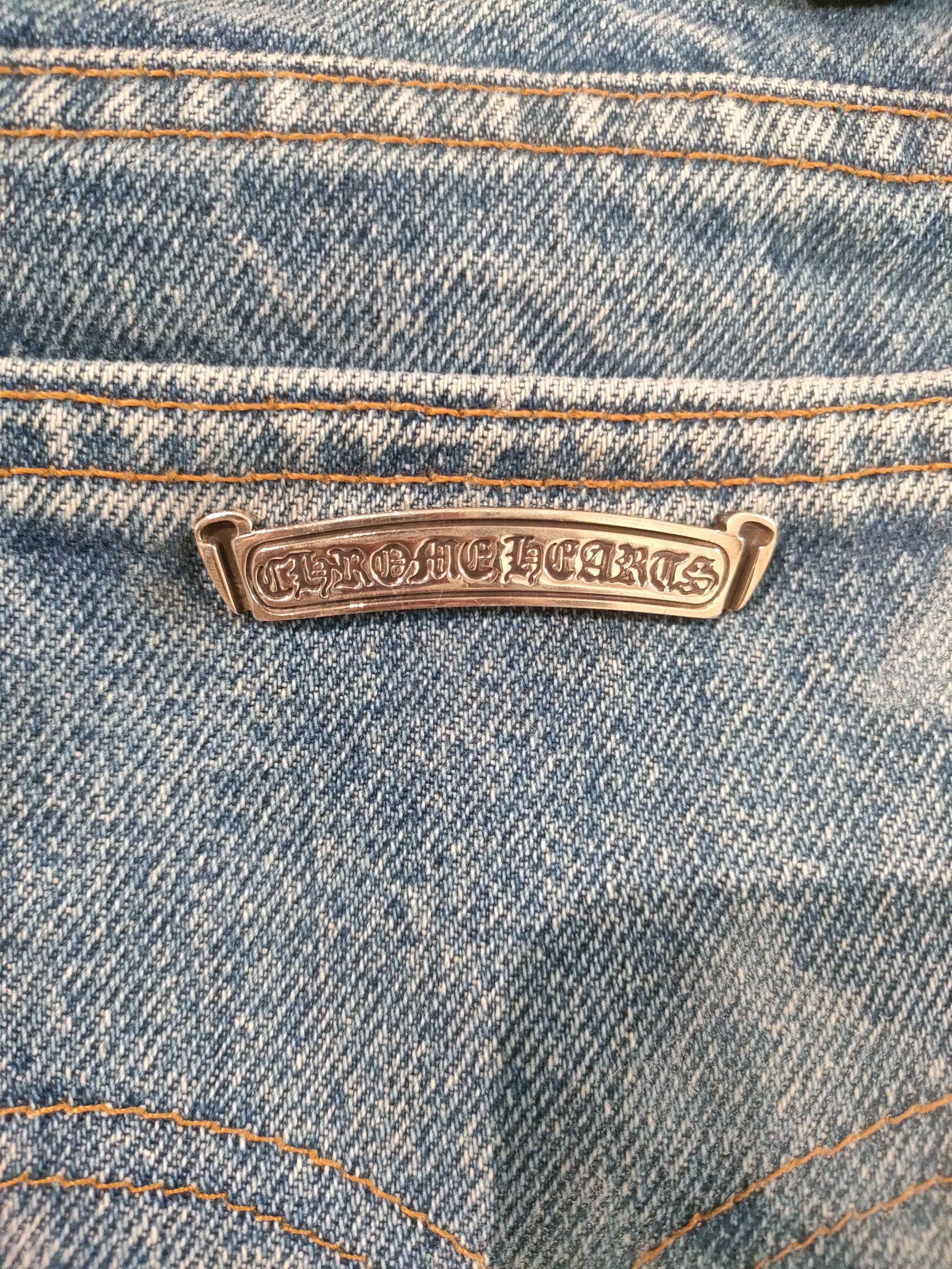Chrome Hearts Chrome Hearts Levi's 517 Blue Cross Patch Spraypainted Jeans Size US 33 - 7 Thumbnail