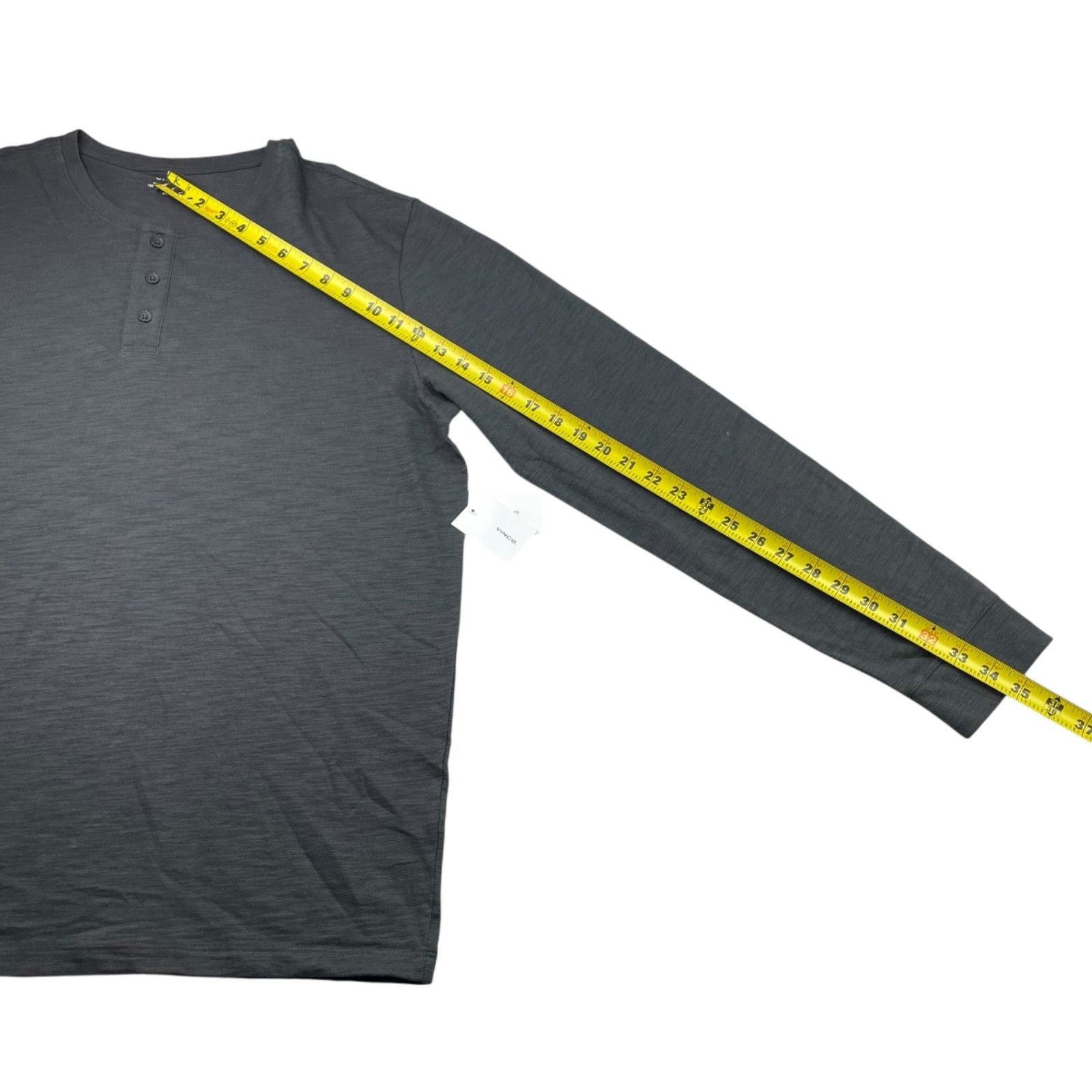 Vince NEW Vince Men's 100% Cotton L/S Henley T-Shirt Gray • XL Size US XL / EU 56 / 4 - 8 Thumbnail