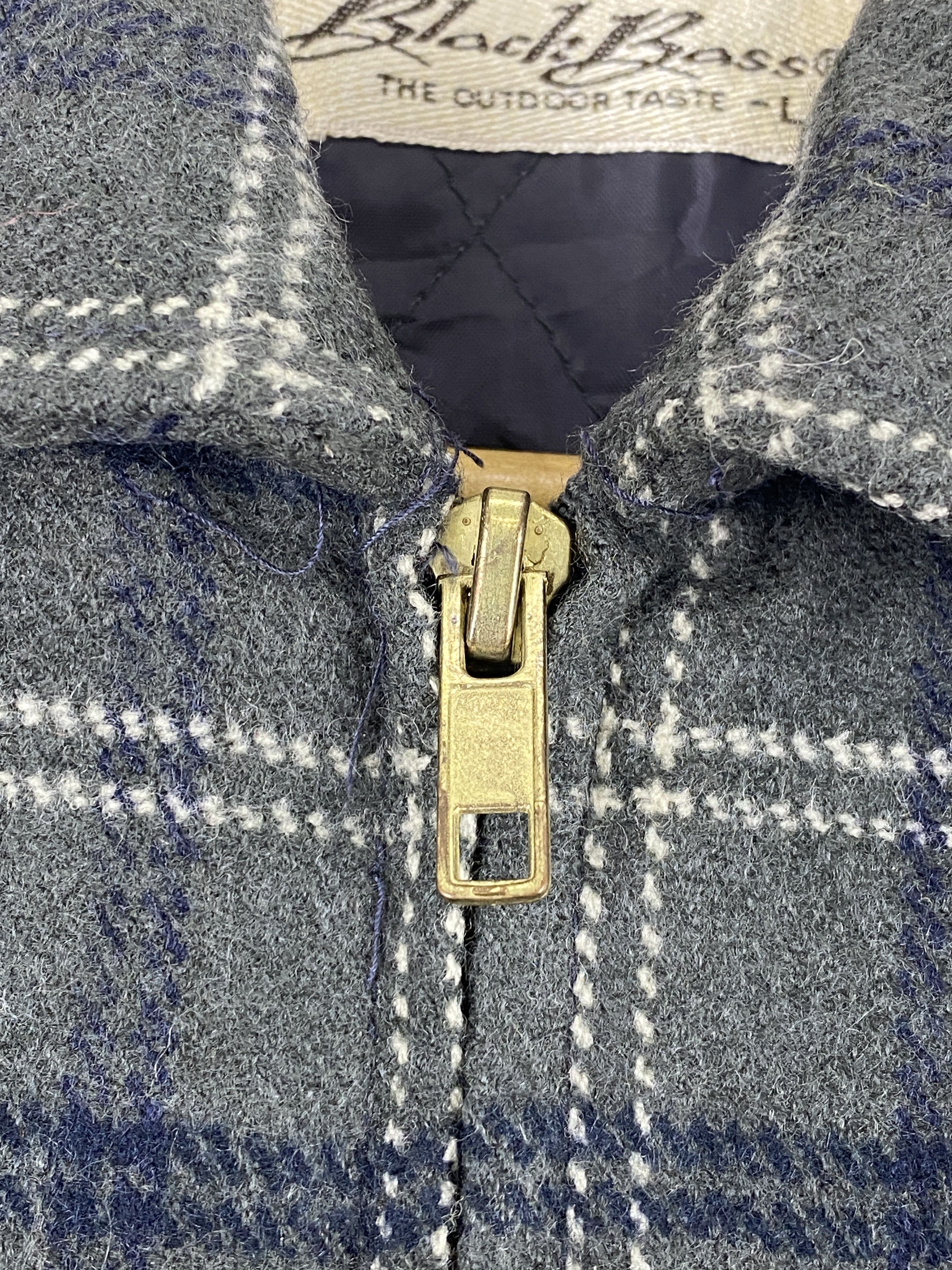 Other Vintage 80s Black bass Plaid Wool Flannel Jacket J1988 Size US L / EU 52-54 / 3 - 9 Thumbnail