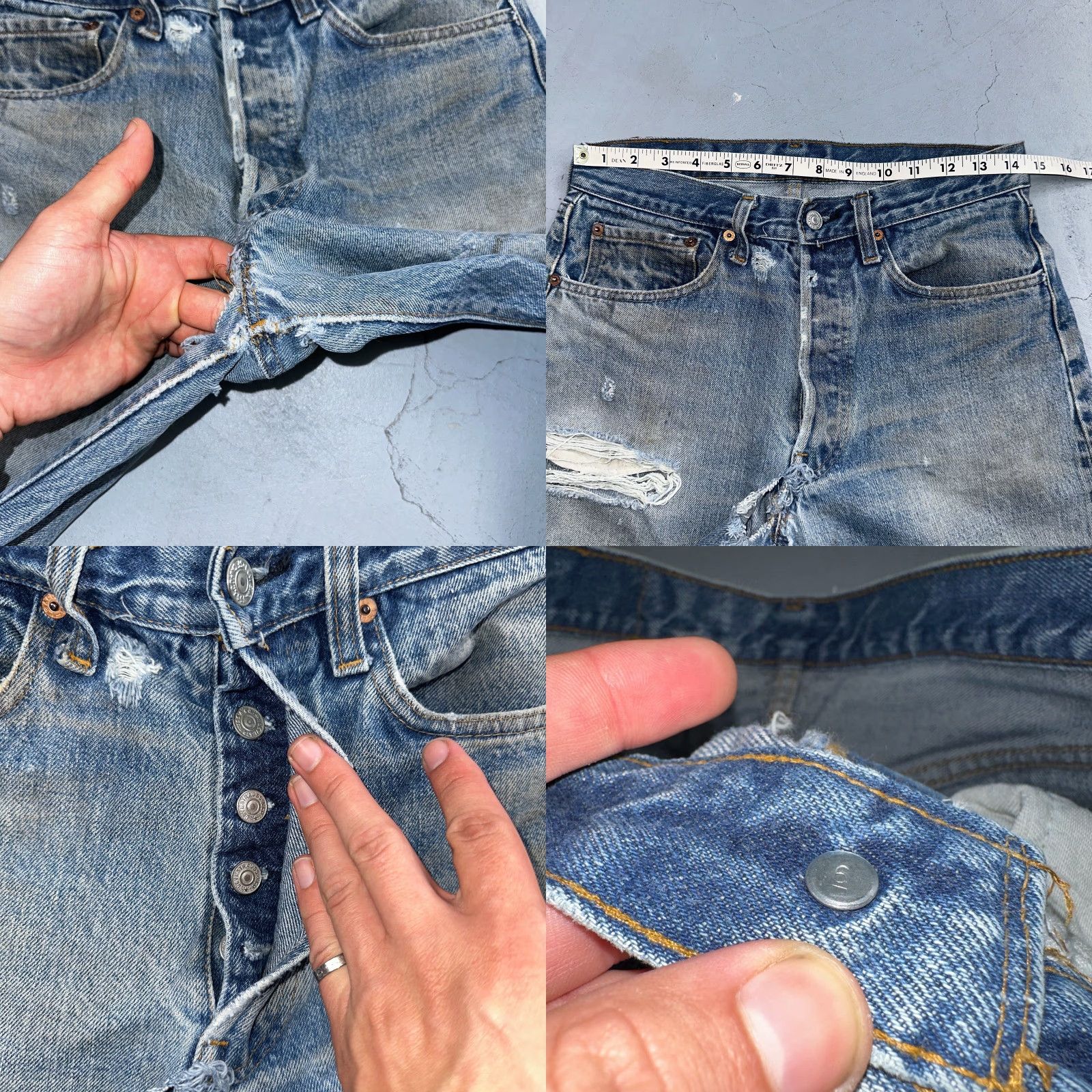 Levi's VINTAGE Levi's 501 Jeans Men 32x31 Light Wash 80s USA Distressed Straight Denim Size US 32 / EU 48 - 8 Thumbnail