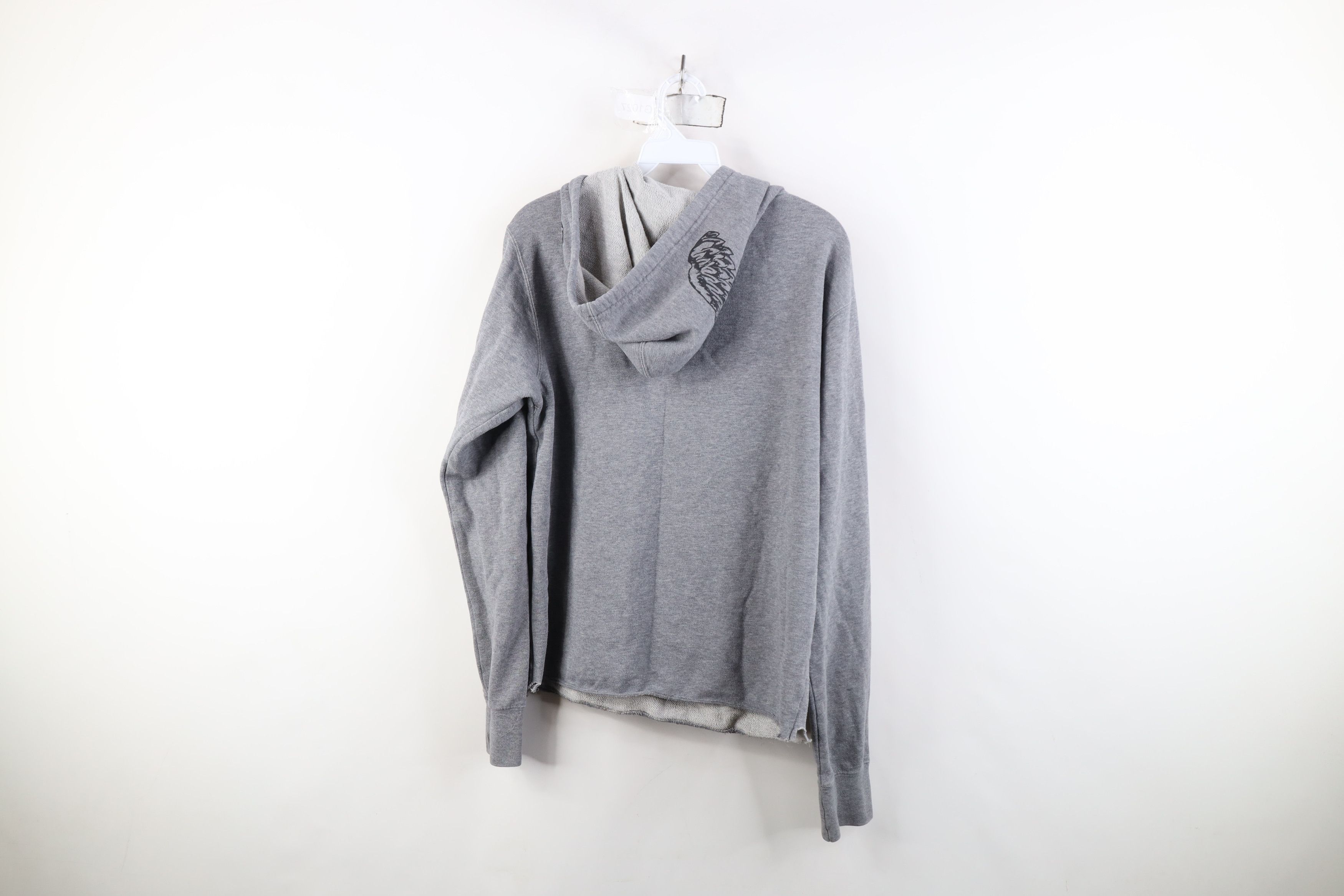 Fox Racing Vintage Y2K Fox Racing Wings Tribal Cropped Hoodie Gray Size S / US 4 / IT 40 - 12 Thumbnail