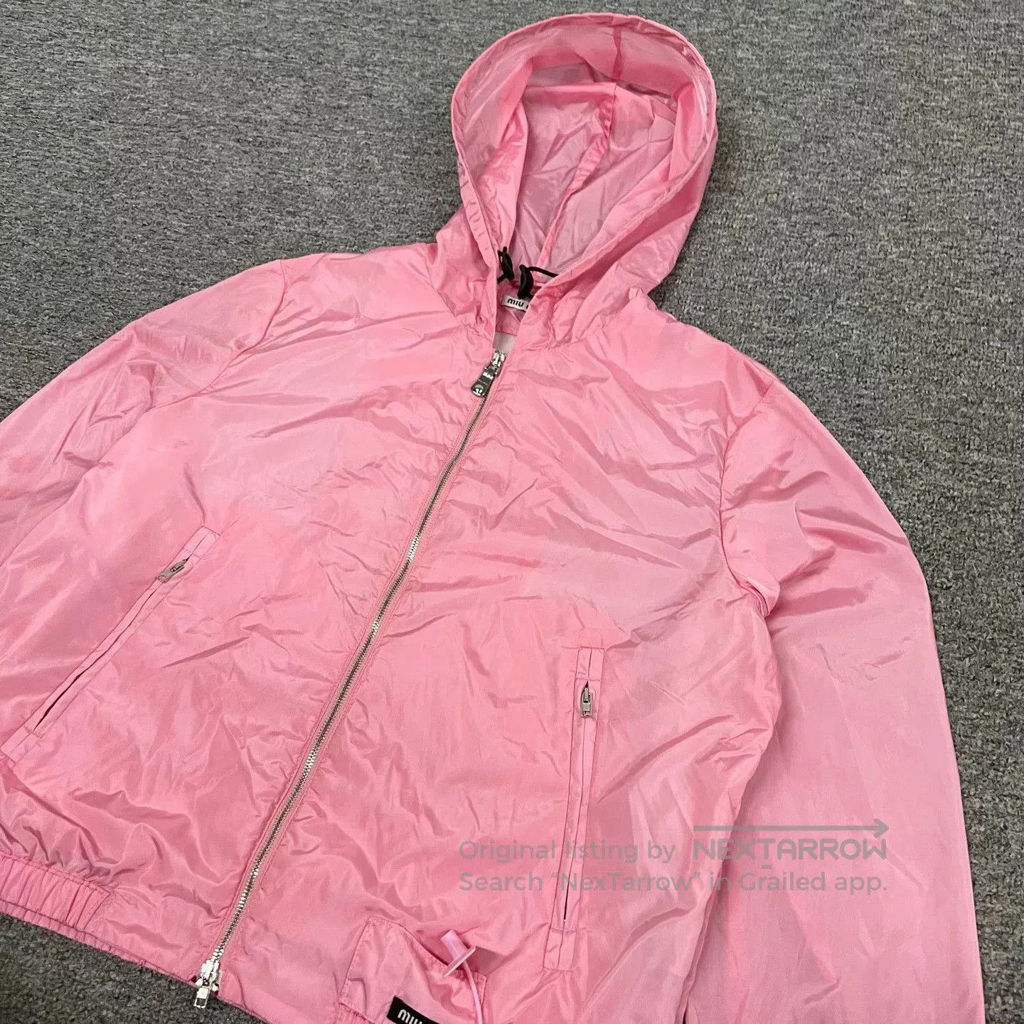 Miu Miu Miu Miu Pink Hooded Windbreaker with Logo. Size S / US 4 / IT 40 - 2 Thumbnail