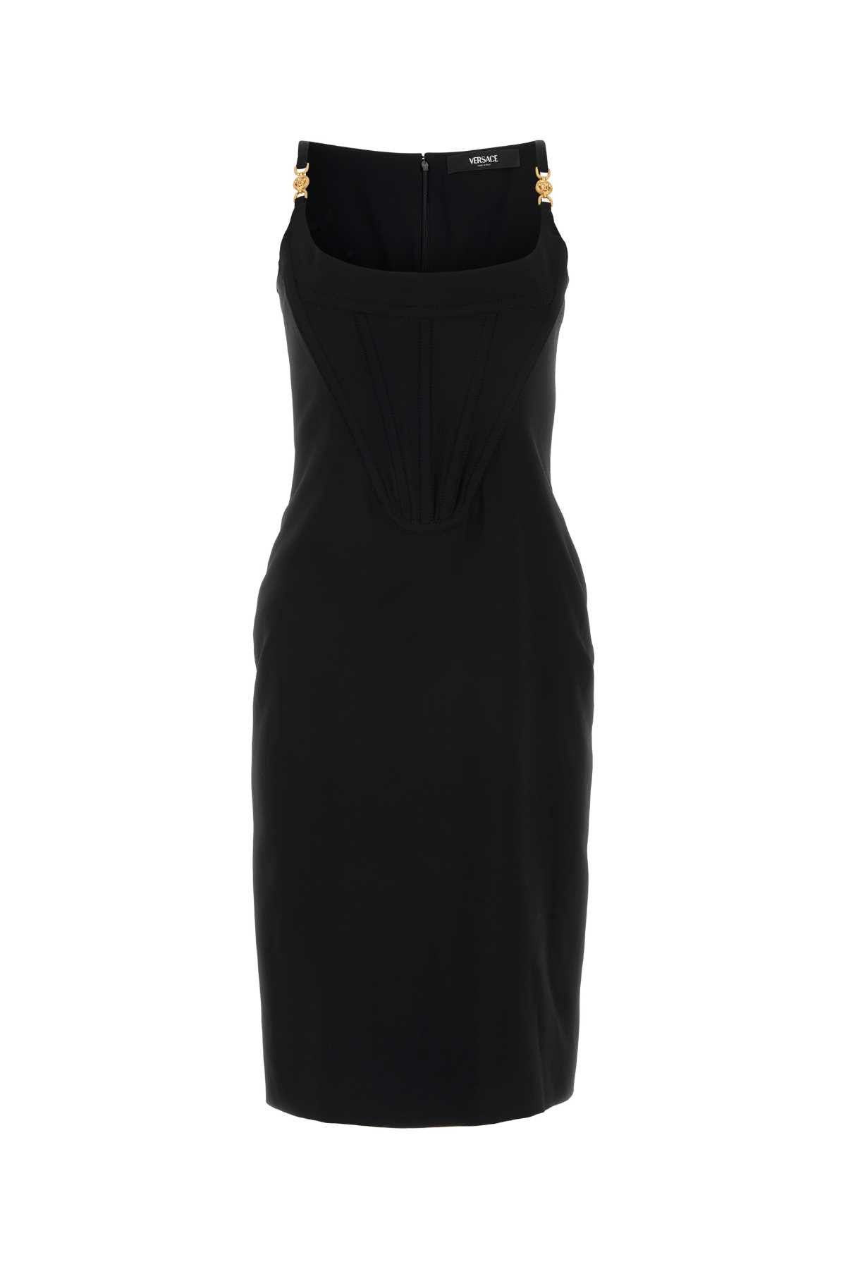 image of Versace Black Stretch Viscose Dress, Women's (Size Small)