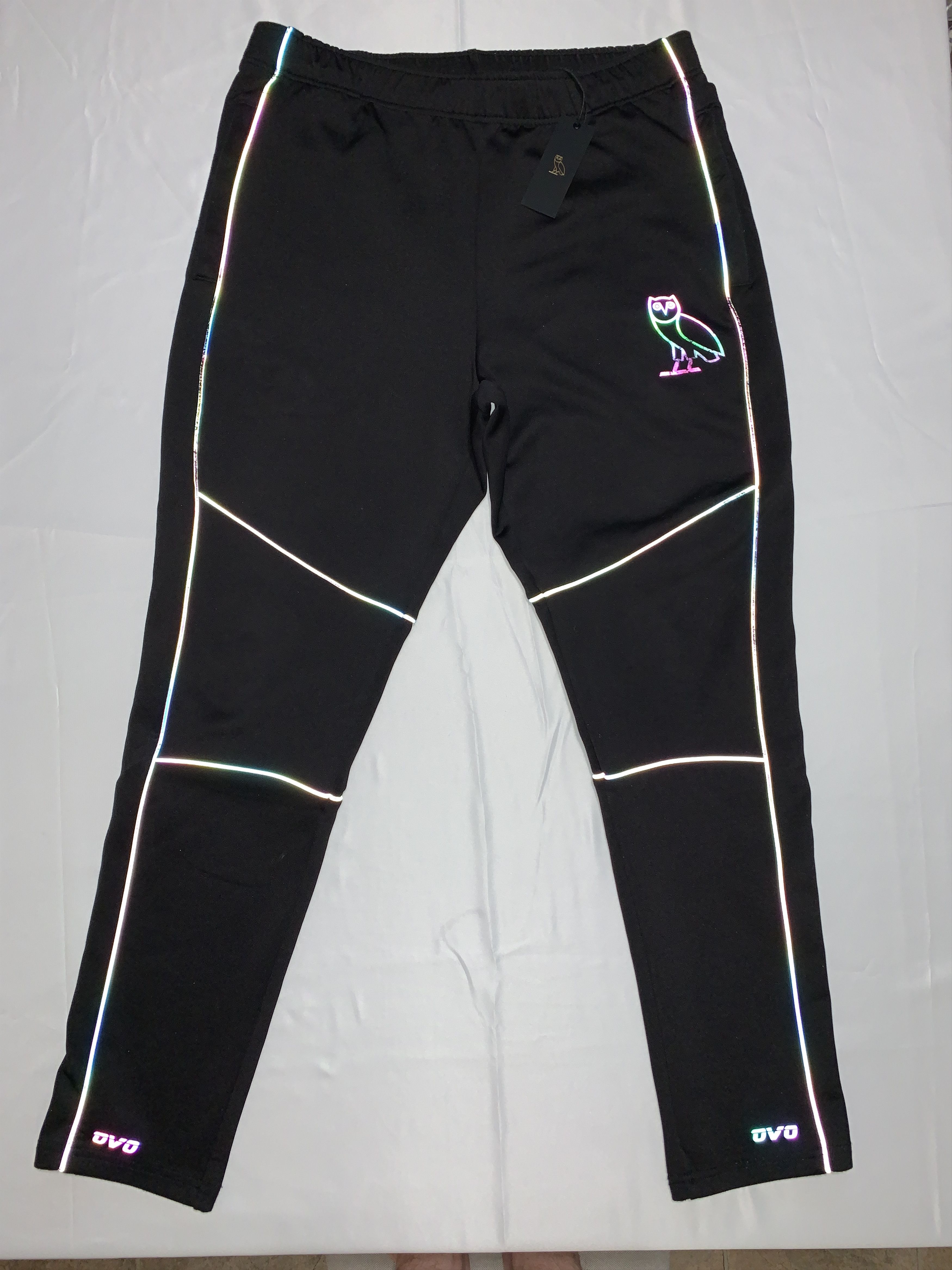 Drake OVO REFLECTIVE PIPING PANTS BLACK SIZE MEDIUM Size US 33 - 1 Thumbnail