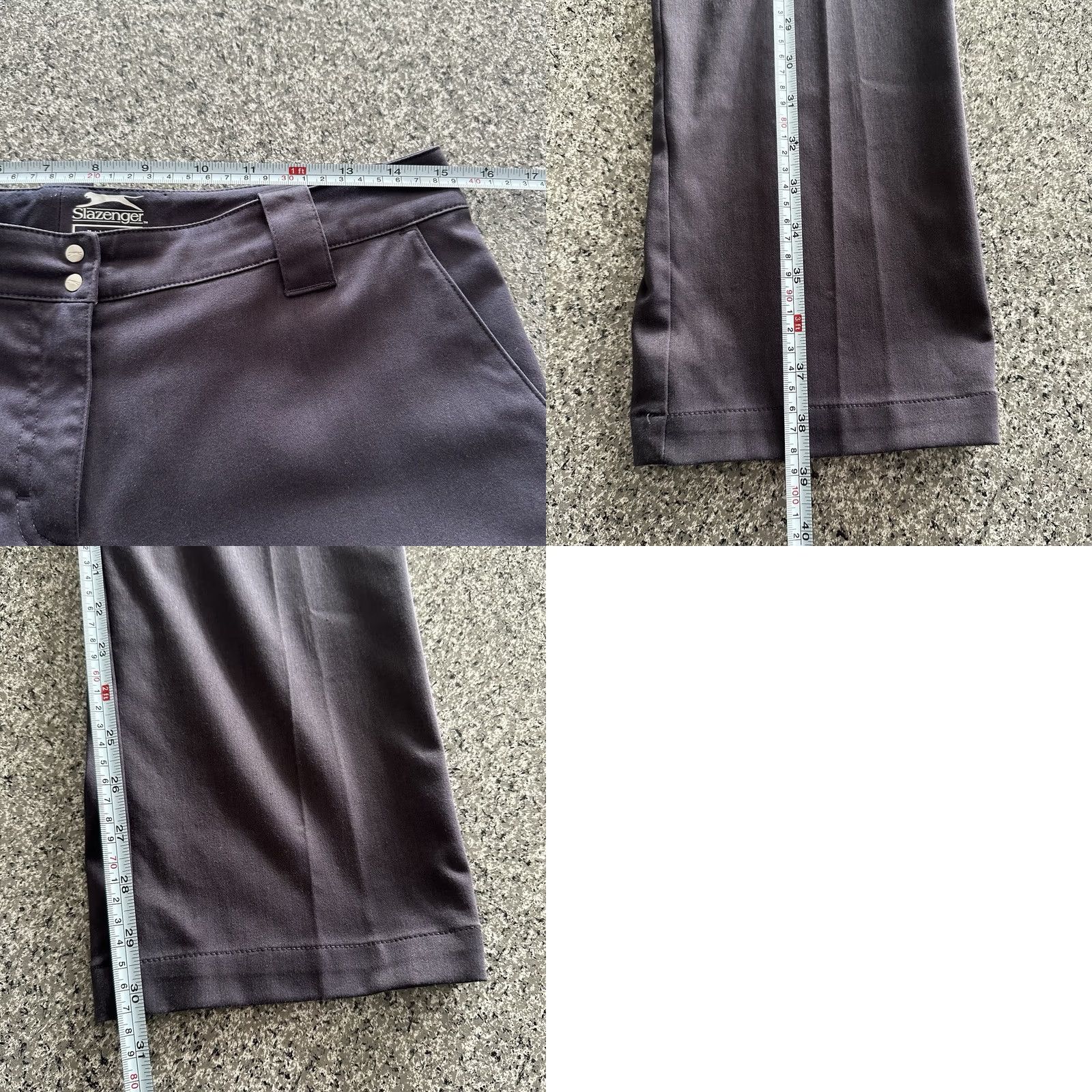 Vintage Slazenger Pants Women Size 4 Straight Flat Front Stretch Grey Lavender Size 27" / US 4 / IT 40 - 8 Thumbnail
