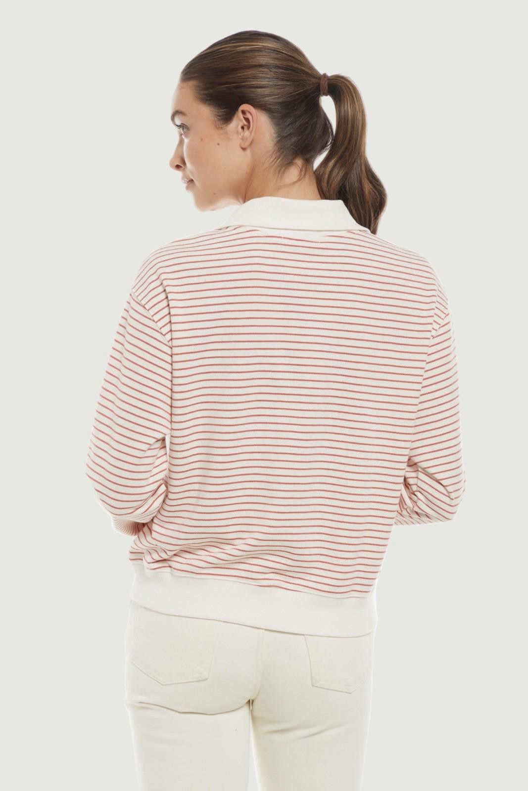 Other Three Dots L Marty Quarter Zip Long Sleeve Pullover Stripe Size L / US 10 / IT 46 - 2 Thumbnail