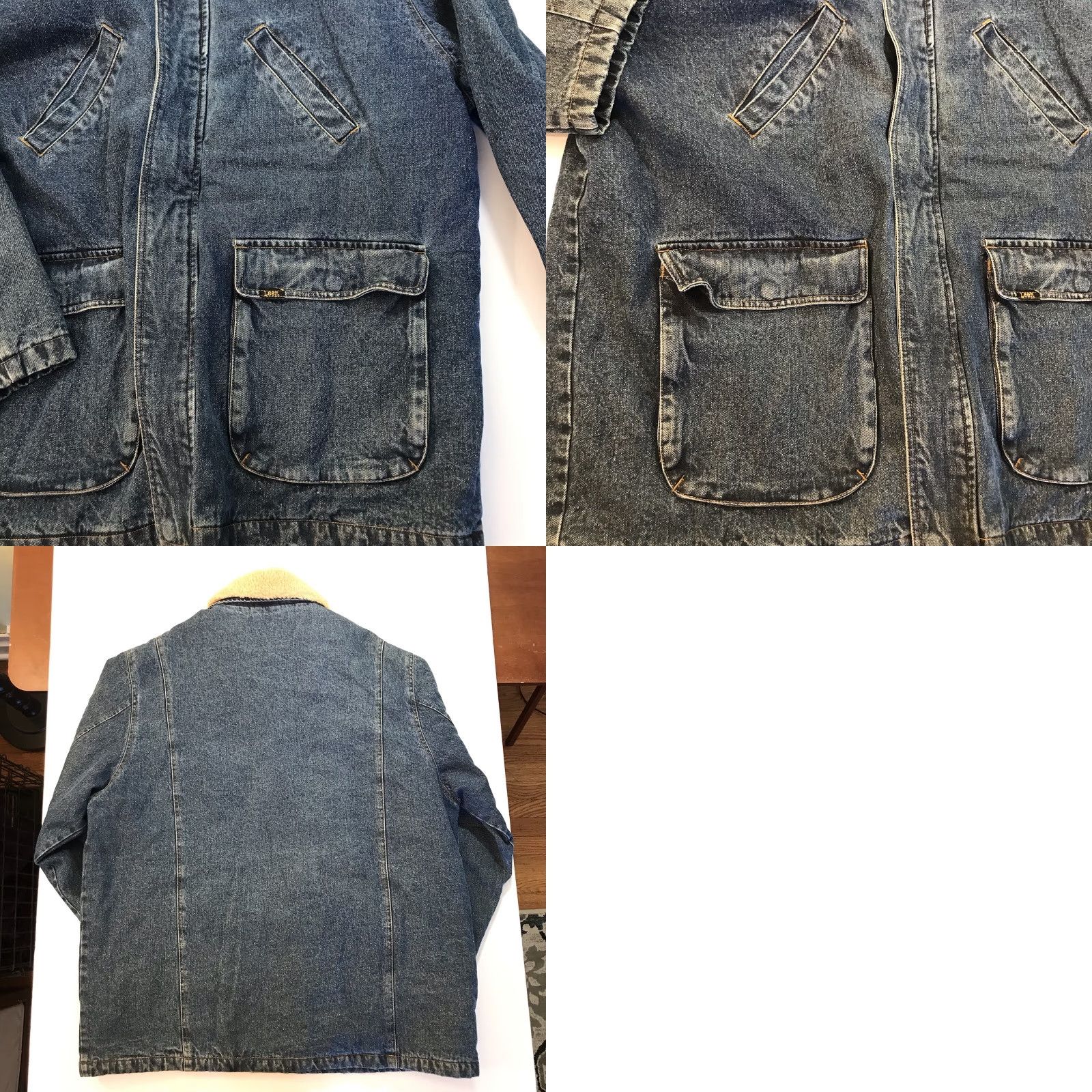 Lee Lee Jacket Denim WoolLined Barn Coat Mens L Blue - Lee Storm Rider - Vintage-Inspired Winter Trucker Coat Size US 33 - 8 Thumbnail