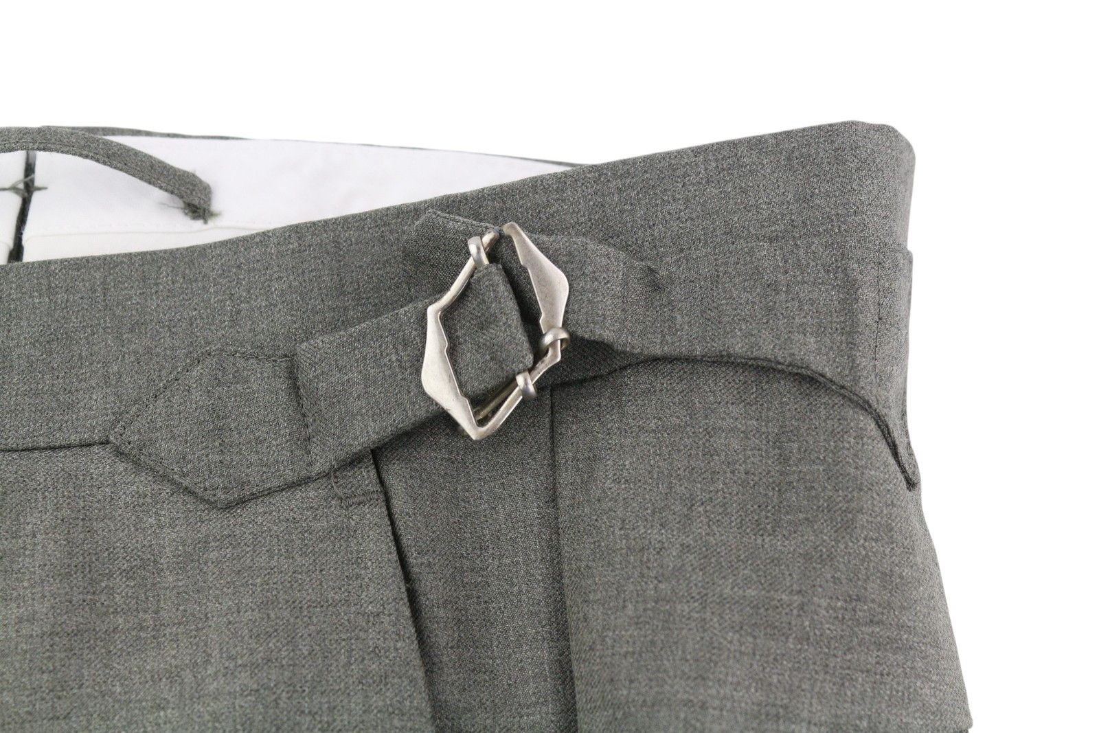 Suitsupply VIGO ZC UK44R Grey Melange Wool Pleated Trousers 84340 Size 44R - 7 Thumbnail