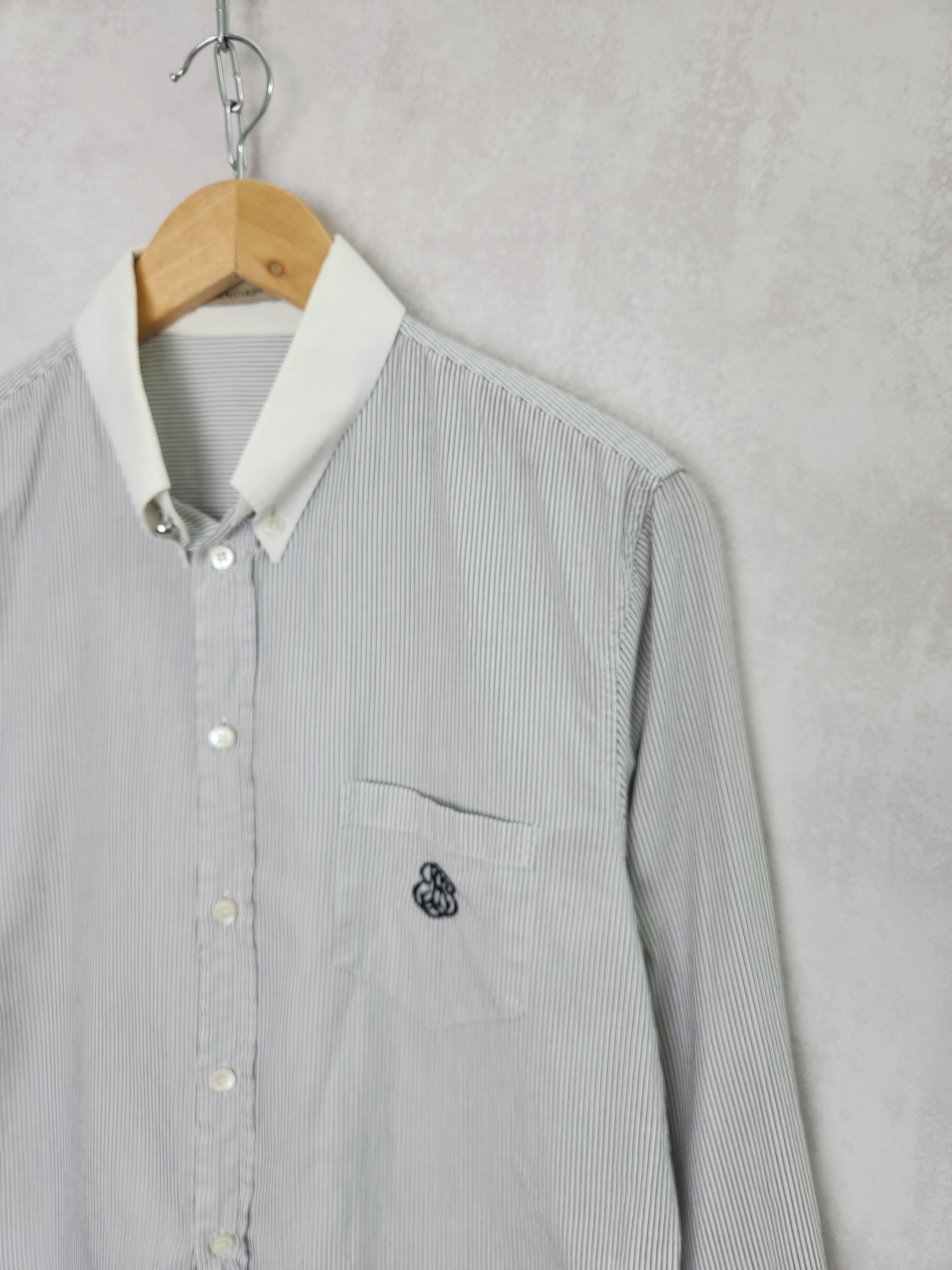 Balenciaga Balenciaga paris stripes button ups shirt pockets logo Size US L / EU 52-54 / 3 - 6 Thumbnail