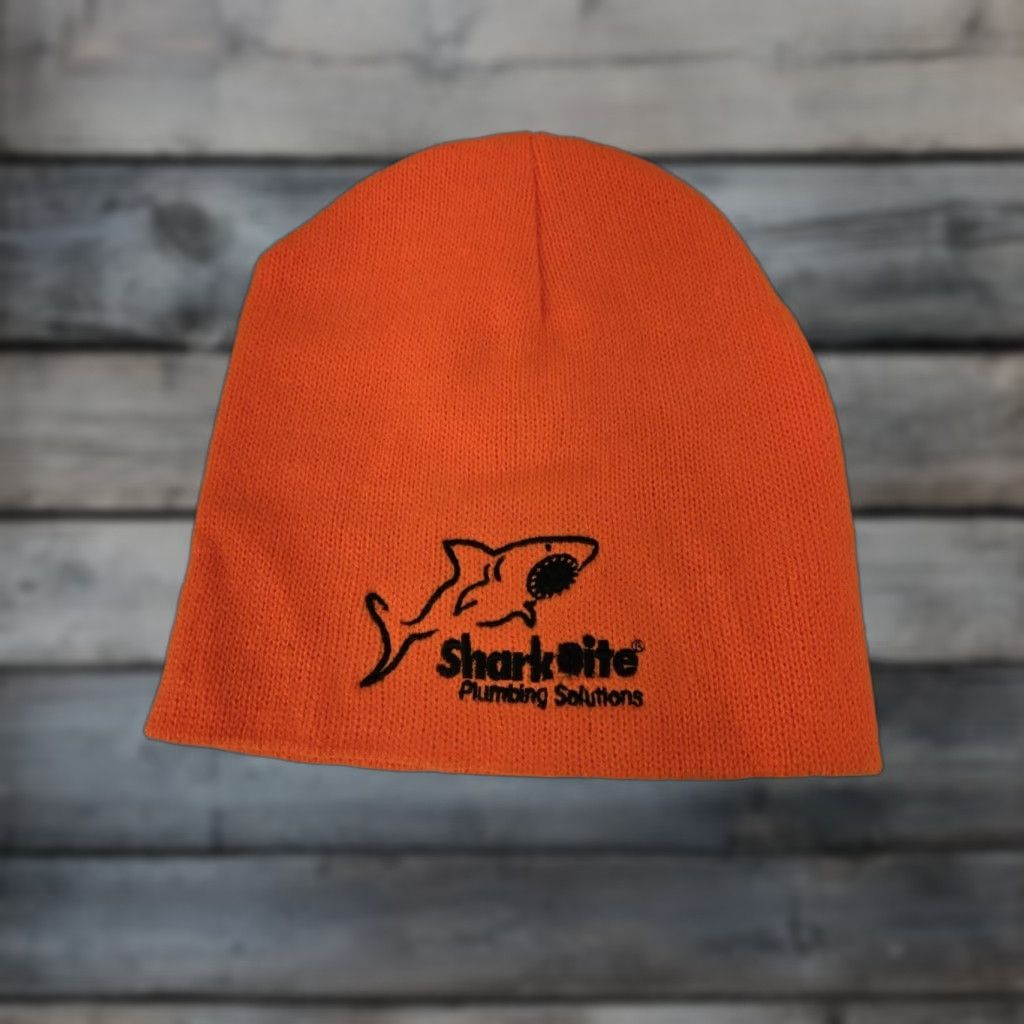 Vintage SharkBite Plumbing Solid Neon Orange Stocking Winter Beanie Skully Size ONE SIZE - 1 Thumbnail