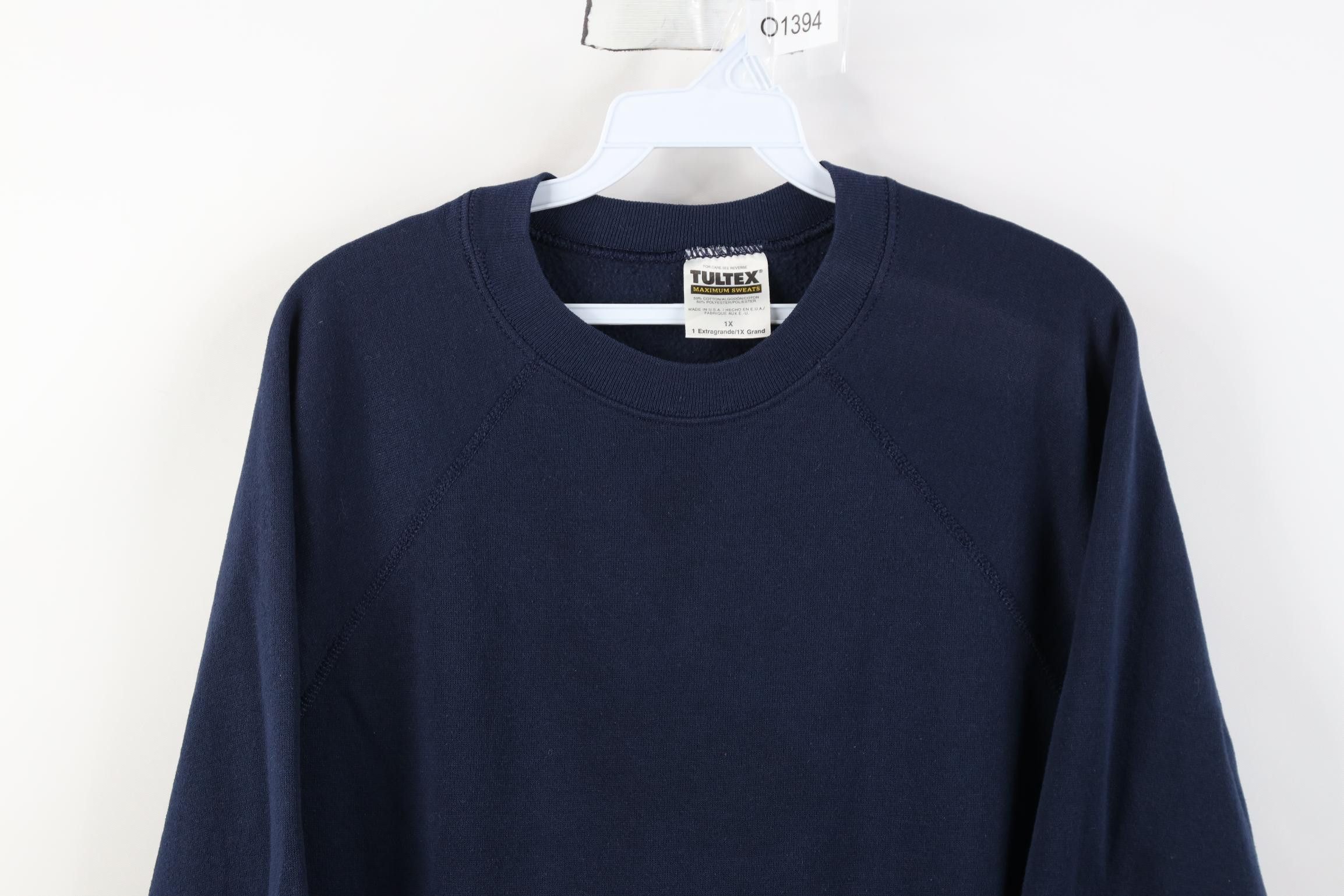 Vintage Vintage 90s Streetwear Raglan Crewneck Sweatshirt Blue USA Size XL / US 12-14 / IT 48-50 - 2 Thumbnail