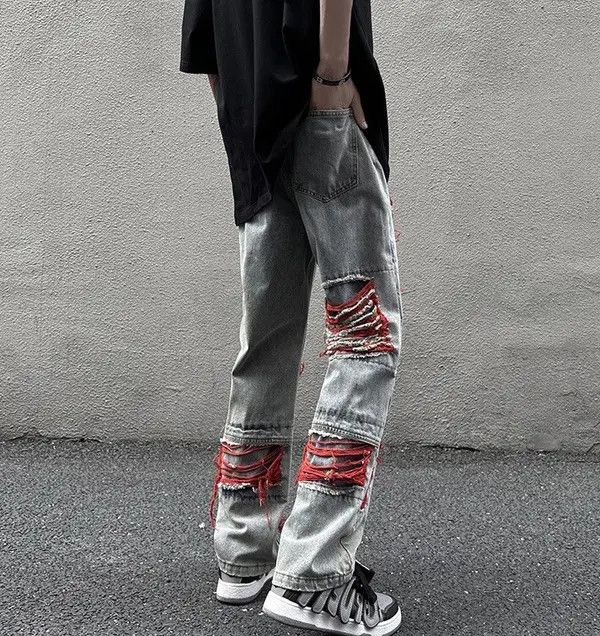 Jean Ripped Loose Mens Jeans Pants Size US 33 - 4 Thumbnail