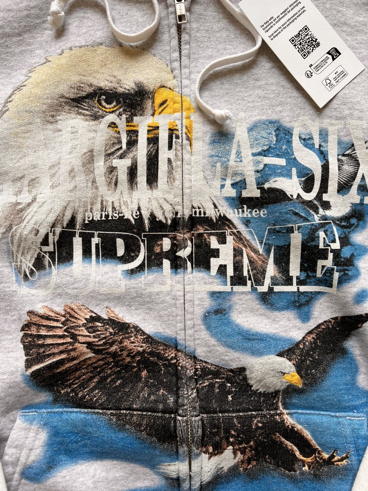 Maison Margiela × Supreme Supreme MM6 Maison Margiela Eagle Zip Hooded Sweatshirt Grey Size US L / EU 52-54 / 3 - 11 Thumbnail