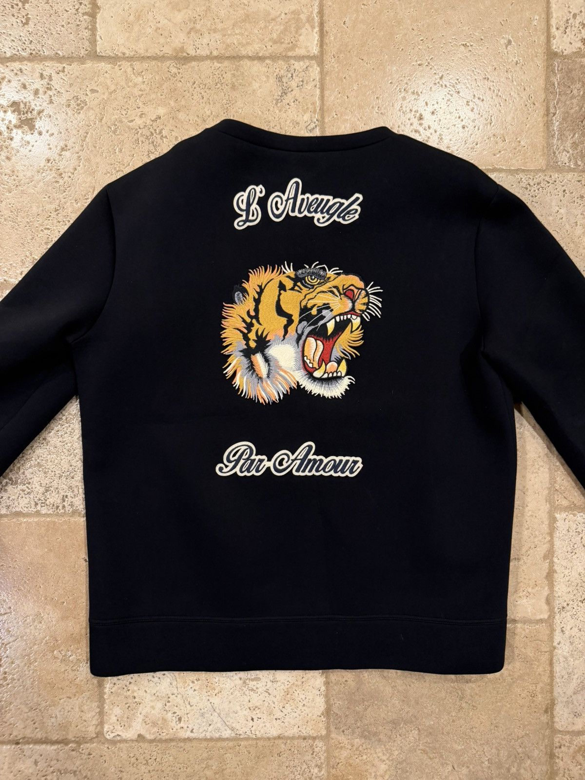 Gucci Gucci 2016 Snoopy Peanut / Tiger Embroidery Black Sweatshirt Size US XL / EU 56 / 4 - 10 Thumbnail
