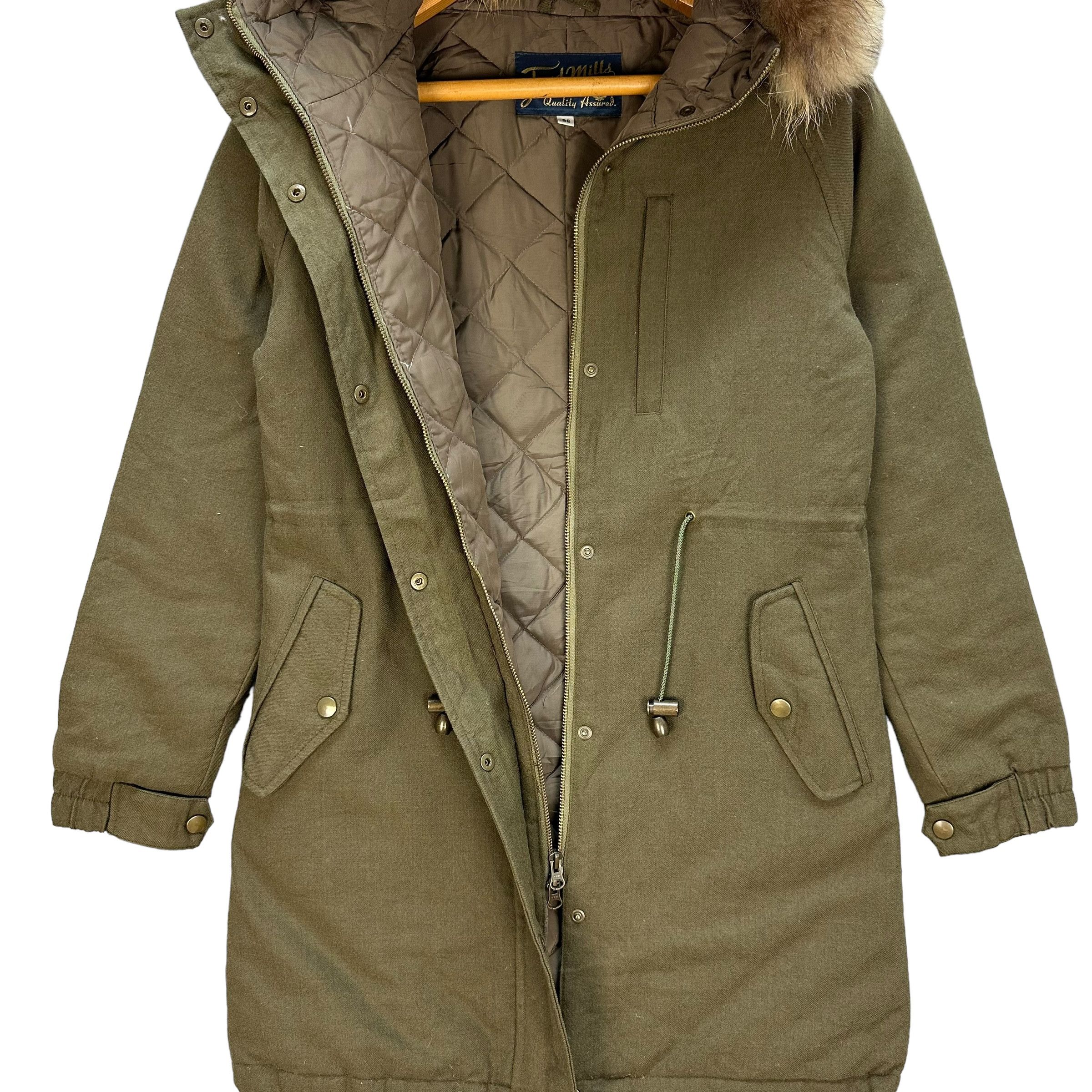 Ford FORD MILLS Raccoon Fur Hooded Wool Parka #A24-0552 Size XS / US 0-2 / IT 36-38 - 6 Thumbnail
