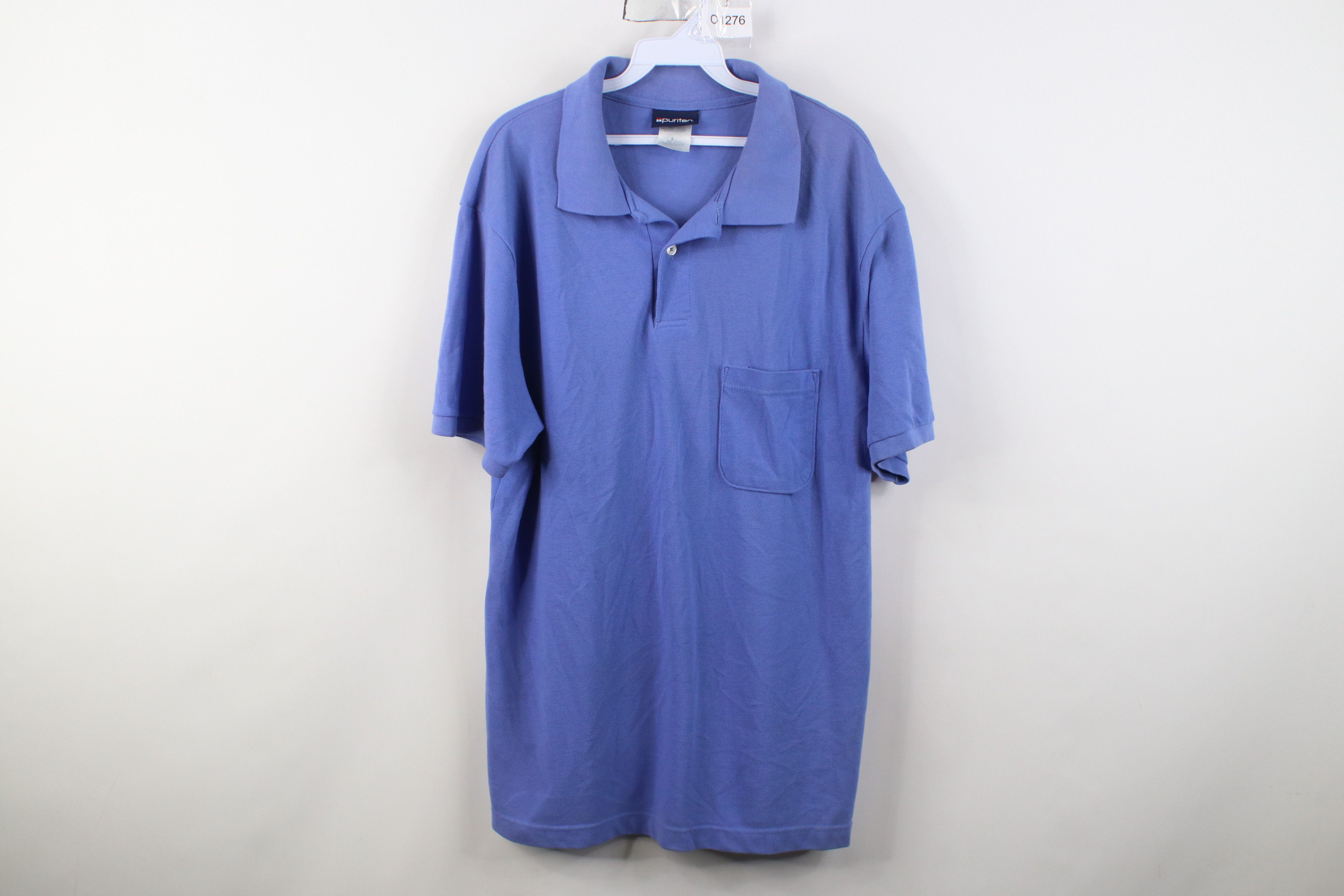 Vintage Vintage 90s Streetwear Blank Pique Cotton Knit Golf Polo Size US L / EU 52-54 / 3 - 1 Thumbnail