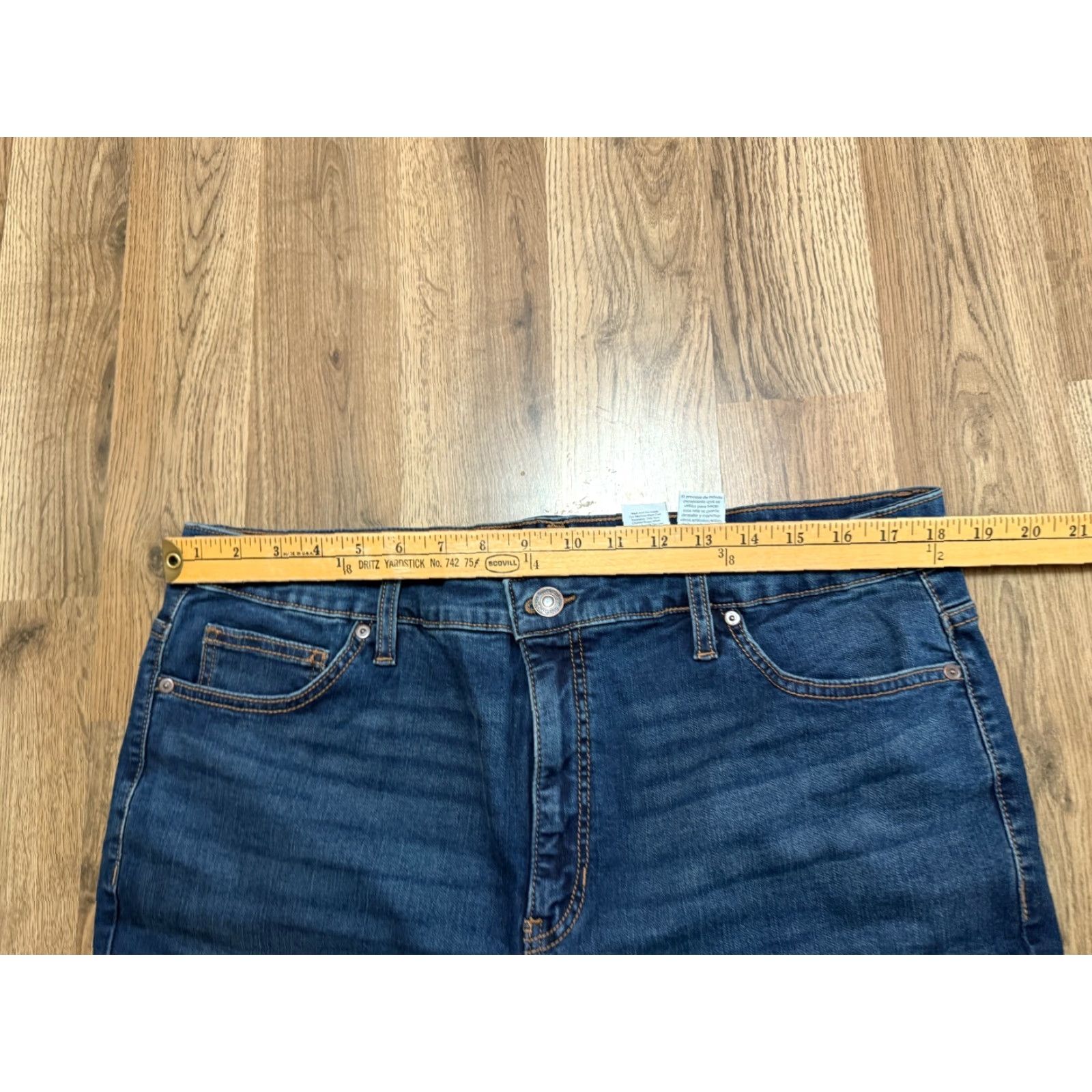 Vintage Terra & Sky Jeans Women 16W Blue Denim Bootcut 45" Inseam 32" Regular Rise High 10.5+ 5-Pocket Zip Size 38" / US 16 / IT 52 - 6 Thumbnail