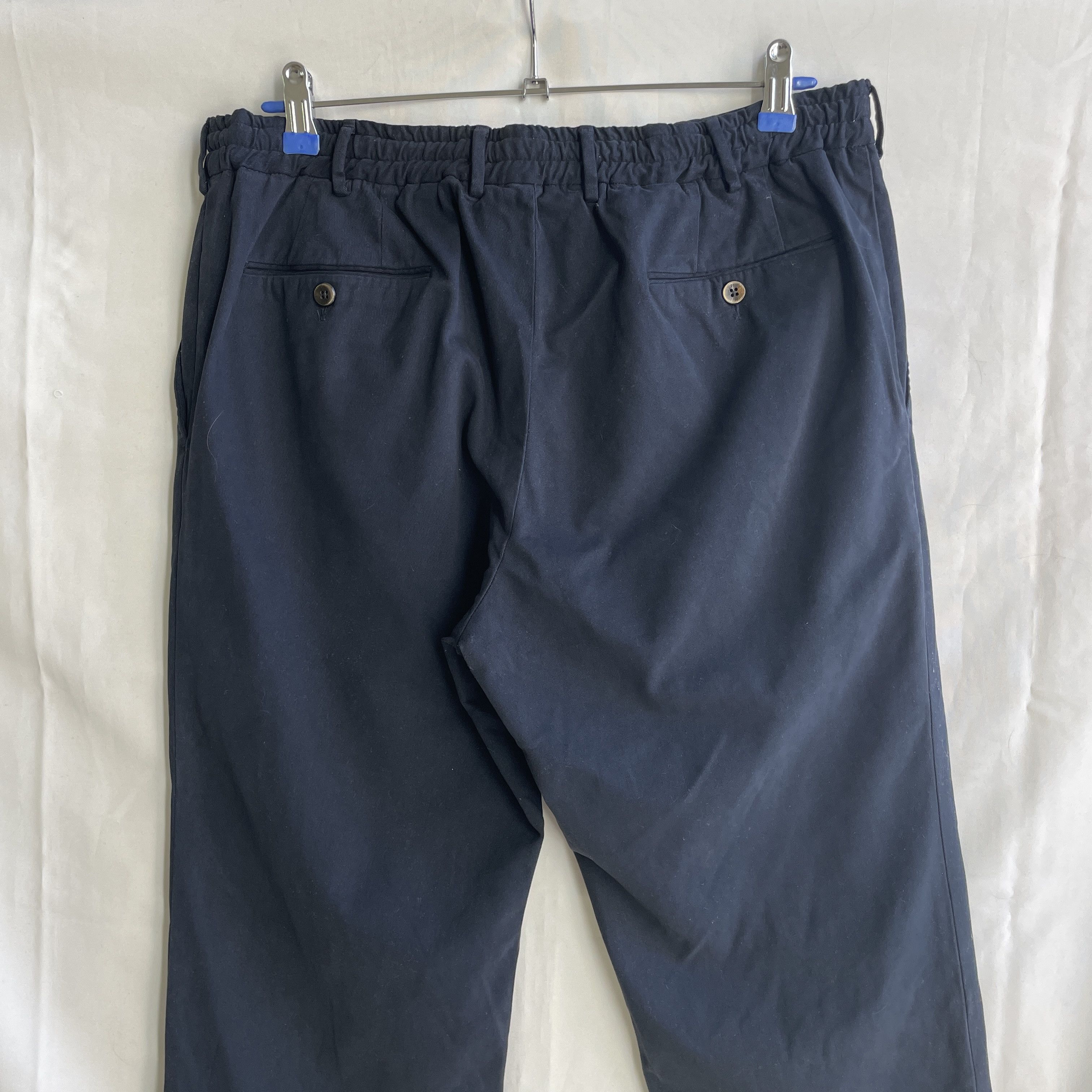 PT Torino PT Torino Navy Slim Drawstring Stretch Modal Cotton Trousers Size US 34 / EU 50 - 5 Thumbnail