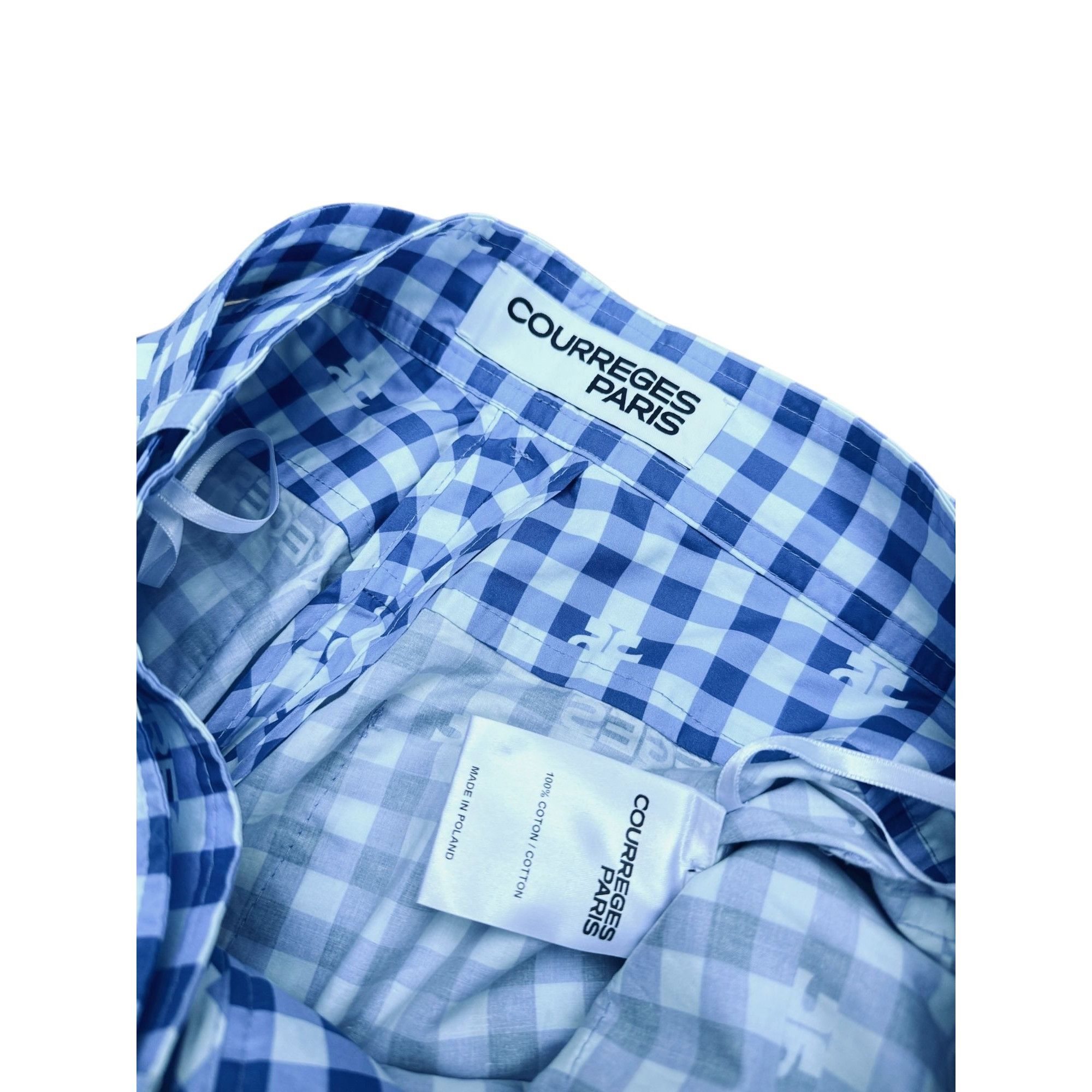 Courreges Blue Checkered Wide Pants Size 30" / US 8 / IT 44 - 6 Thumbnail