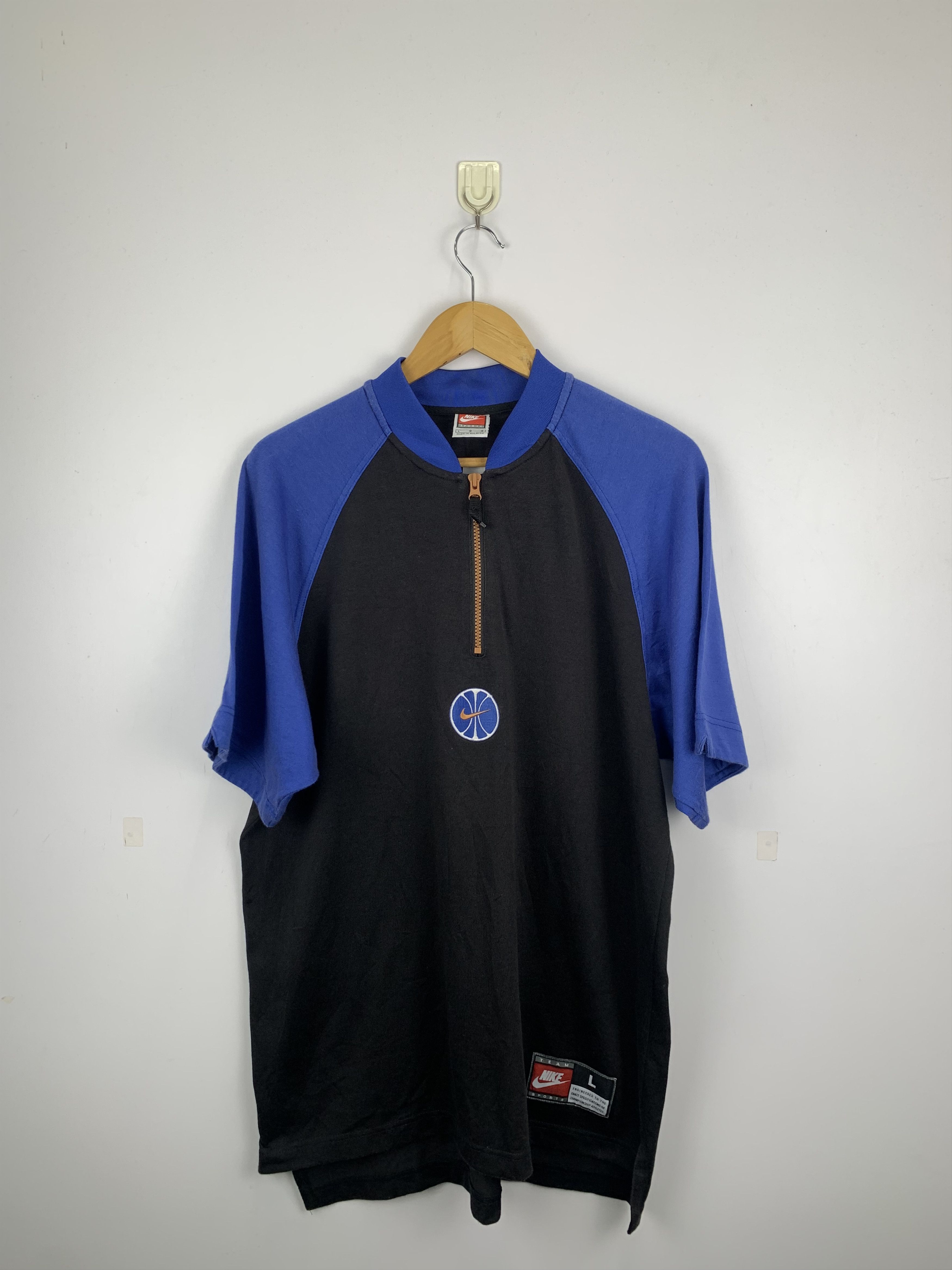 Vintage Vintage 90s Nike Swoosh Half Zipper Tee TA0106 Size US L / EU 52-54 / 3 - 1 Thumbnail