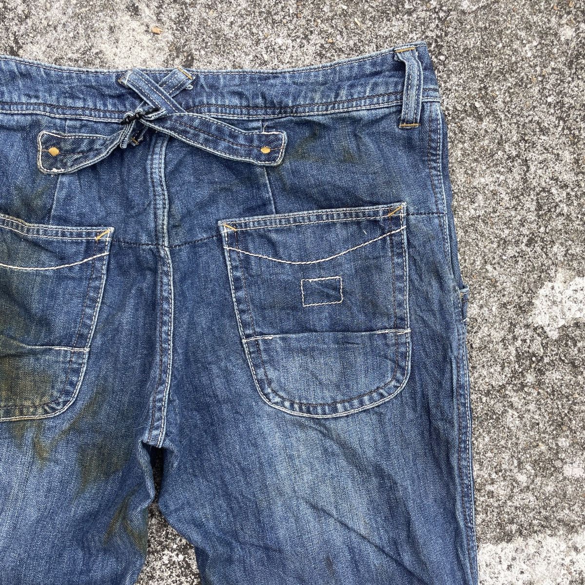 Japanese Brand Vintage In The Groove Buckle Belt Denim Jeans Size US 34 / EU 50 - 8 Thumbnail