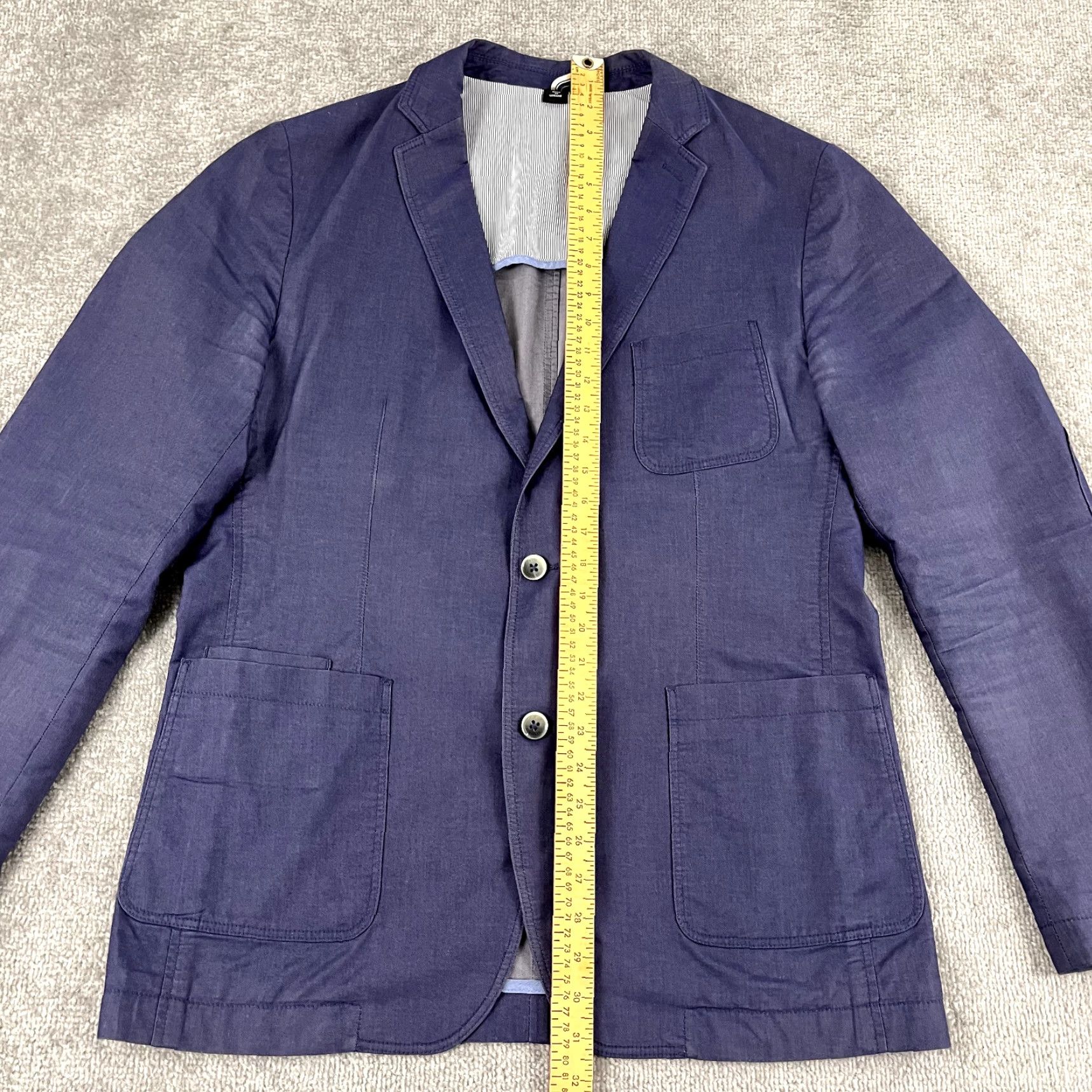 Hugo Boss HUGO BOSS Blazer Mens 42 Regular Washed Indigo Blue Sport Coat 2 Button Double-Vented Size 42R - 5 Thumbnail