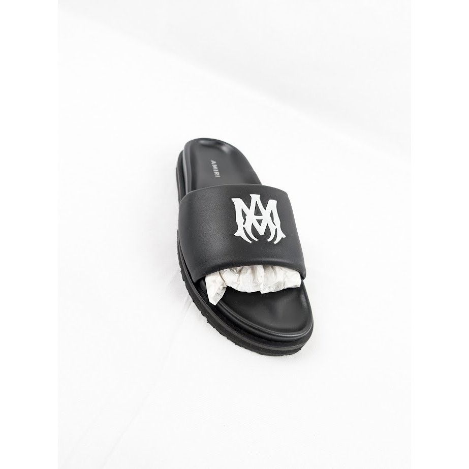 Amiri o1rshd1 Leather Slide in Black / White Size US 7 / EU 40 - 5 Thumbnail
