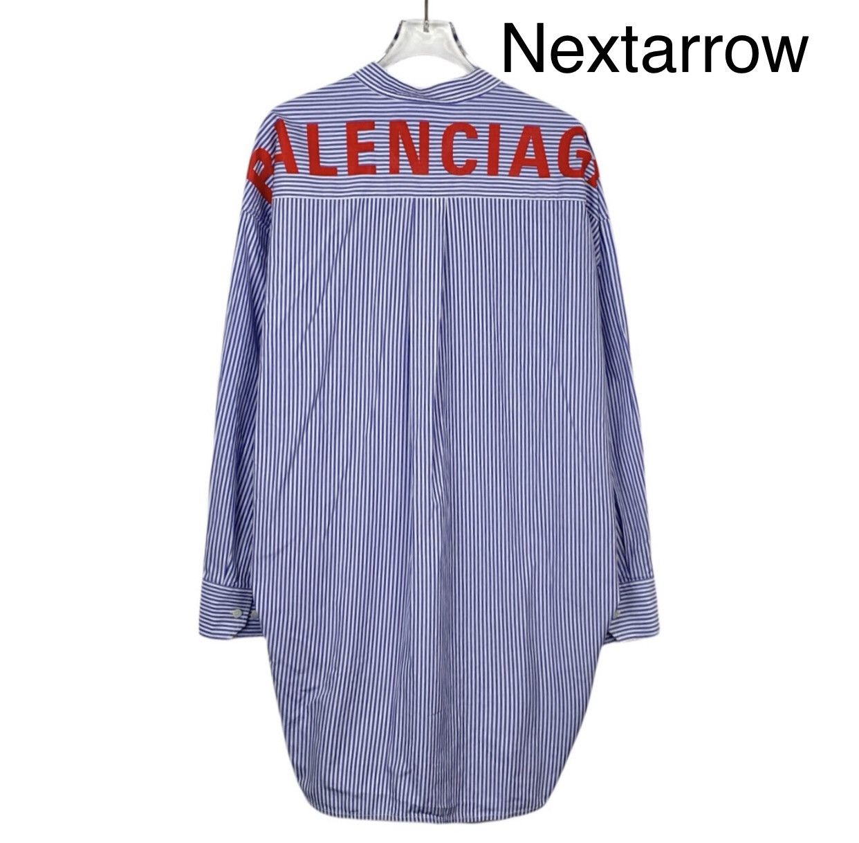 Balenciaga Balenciaga blue striped letter printed long sleeved shirt Size US S / EU 44-46 / 1 - 2 Thumbnail