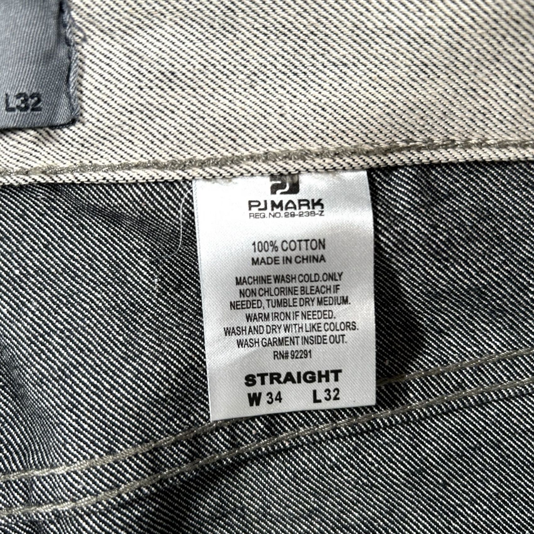 Vintage PJ Mark Denim Jeans Mens 34x32 Beige Straight Leg Regular Cotton Blend 5 Pocket Design Belt Loops Zip Closure Mid Rise Denim Regular Fit Size US 34 / EU 50 - 4 Thumbnail