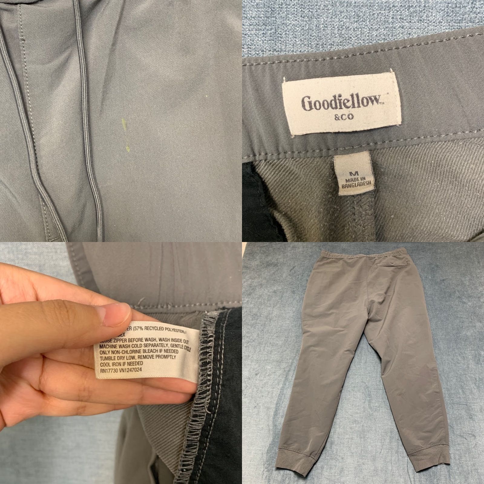 Vintage Goodfellow & Co Jogger Pants Mens Medium Gray Stretch Drawstring Tapered Leg Size US 31 - 9 Thumbnail