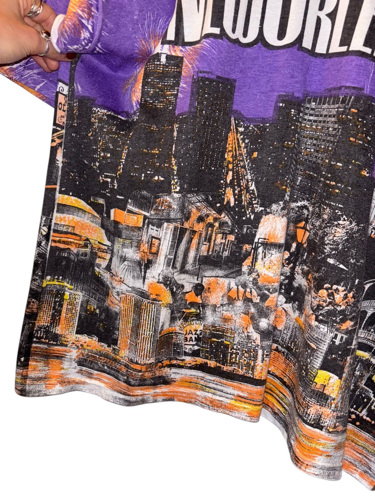 Fruit Of The Loom Vintage 90s New Orleans City AOP T-Shirt Size US XL / EU 56 / 4 - 5 Thumbnail
