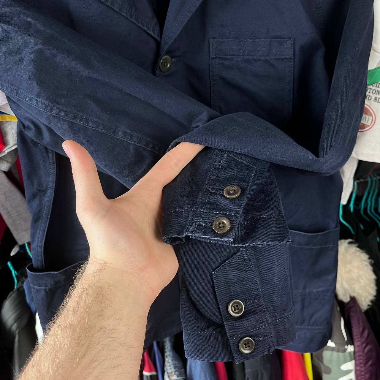 Edwin EDWIN Simple Post Blazer Chore Workwear Blue Denim Jacket Size US L / EU 52-54 / 3 - 6 Thumbnail