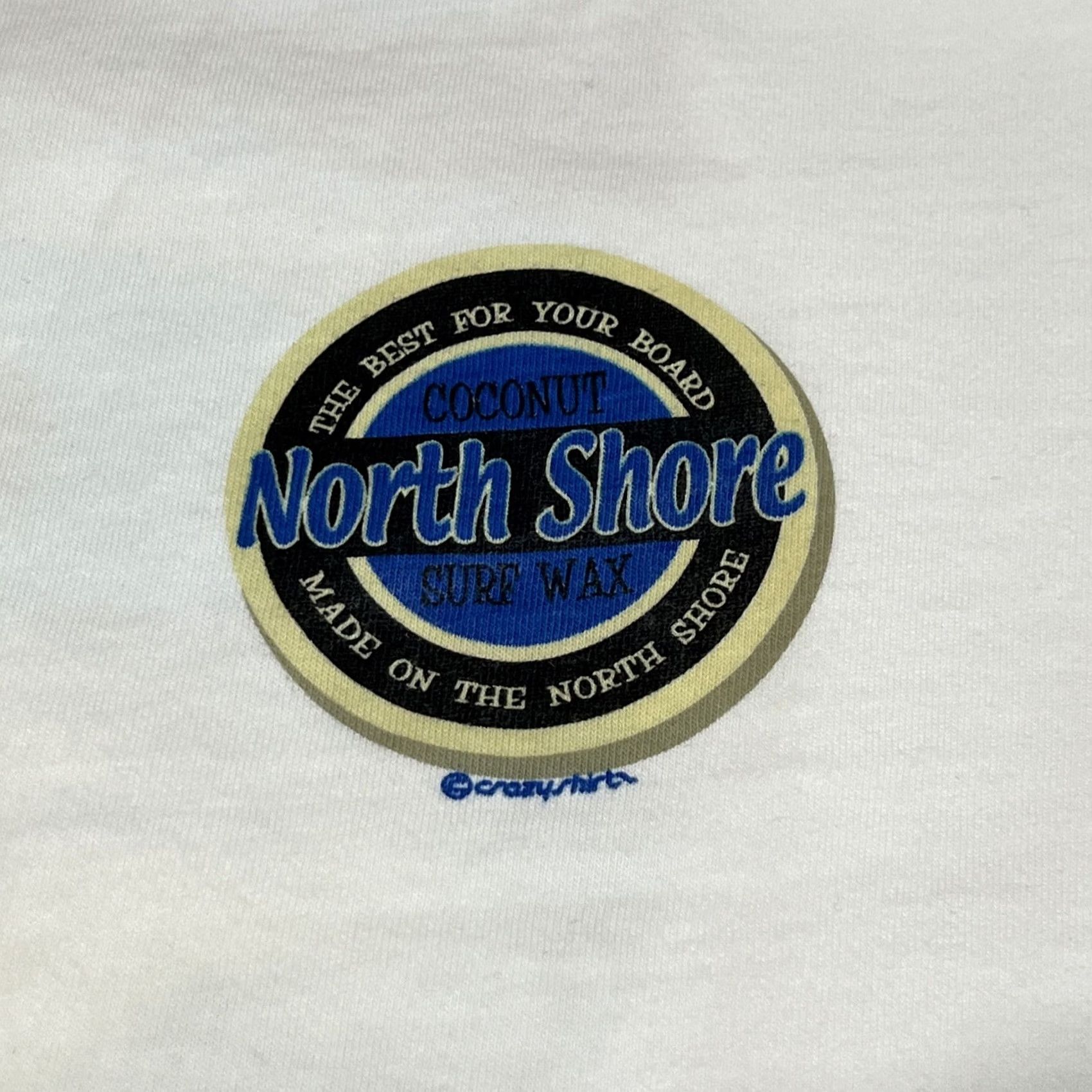 Vintage VINTAGE Crazy Shirts 2XL White Graphic Tee Hawaii North Shore Coconut Surf Wax Just Rub It On Short Sleeve Men Size US XXL / EU 58 / 5 - 2 Thumbnail