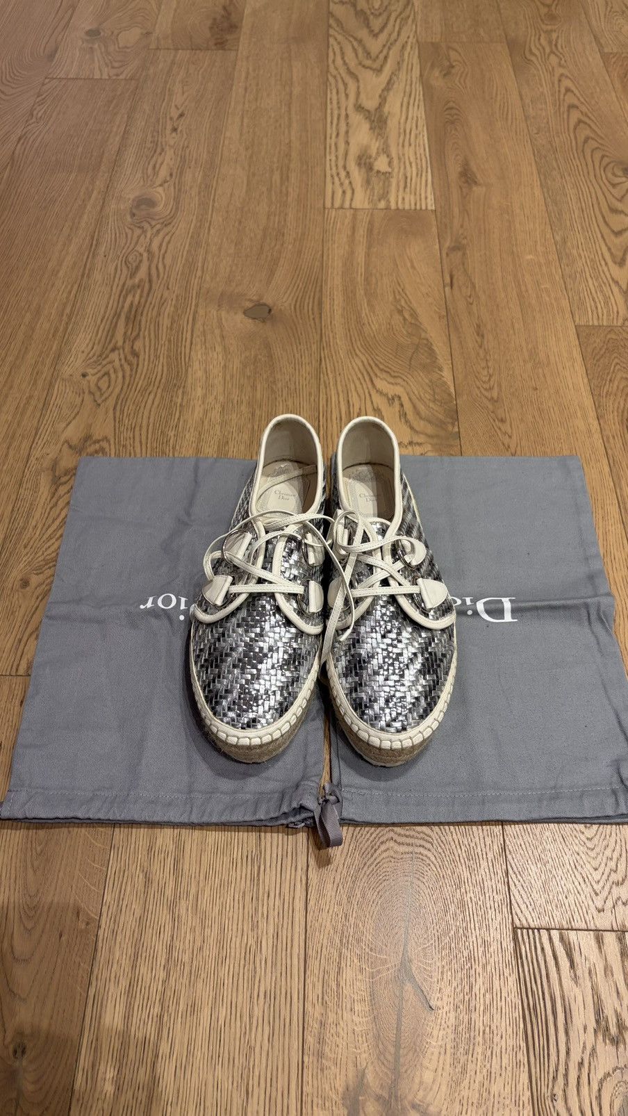 Dior Leather woven espardilles Size US 8 / IT 38 - 3 Thumbnail