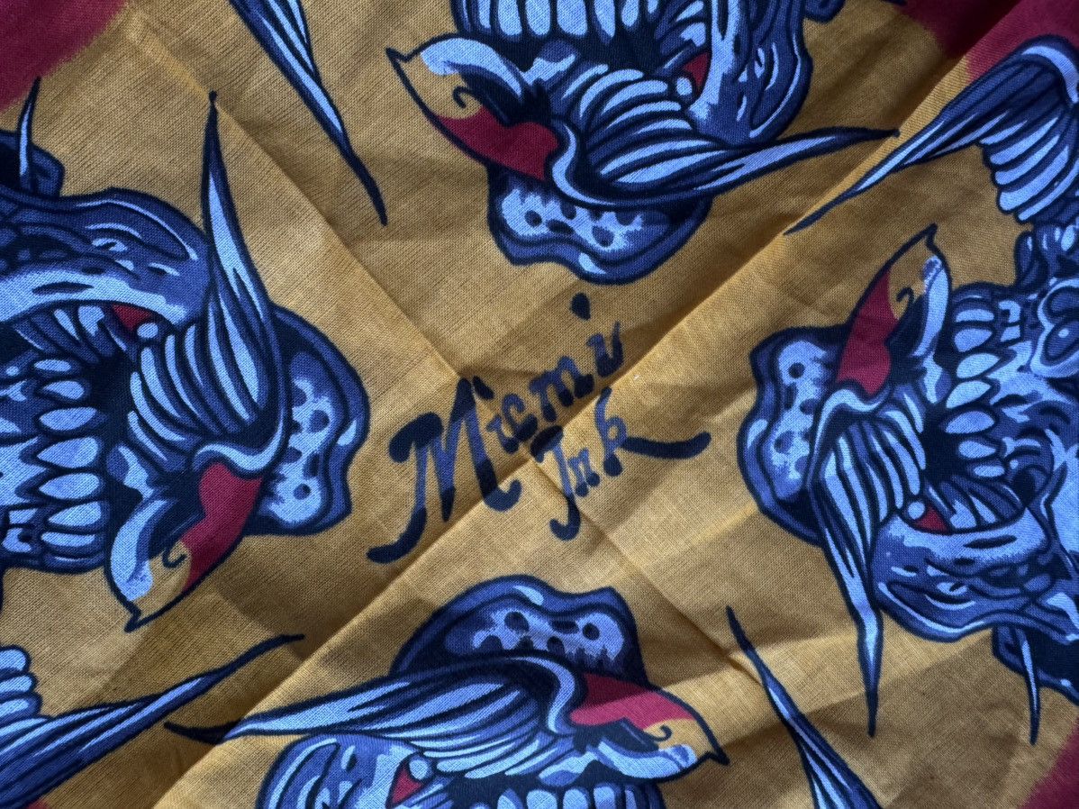 Other Miami Ink Skull & Swallow Print Bandana Scarf Size ONE SIZE - 2 Thumbnail
