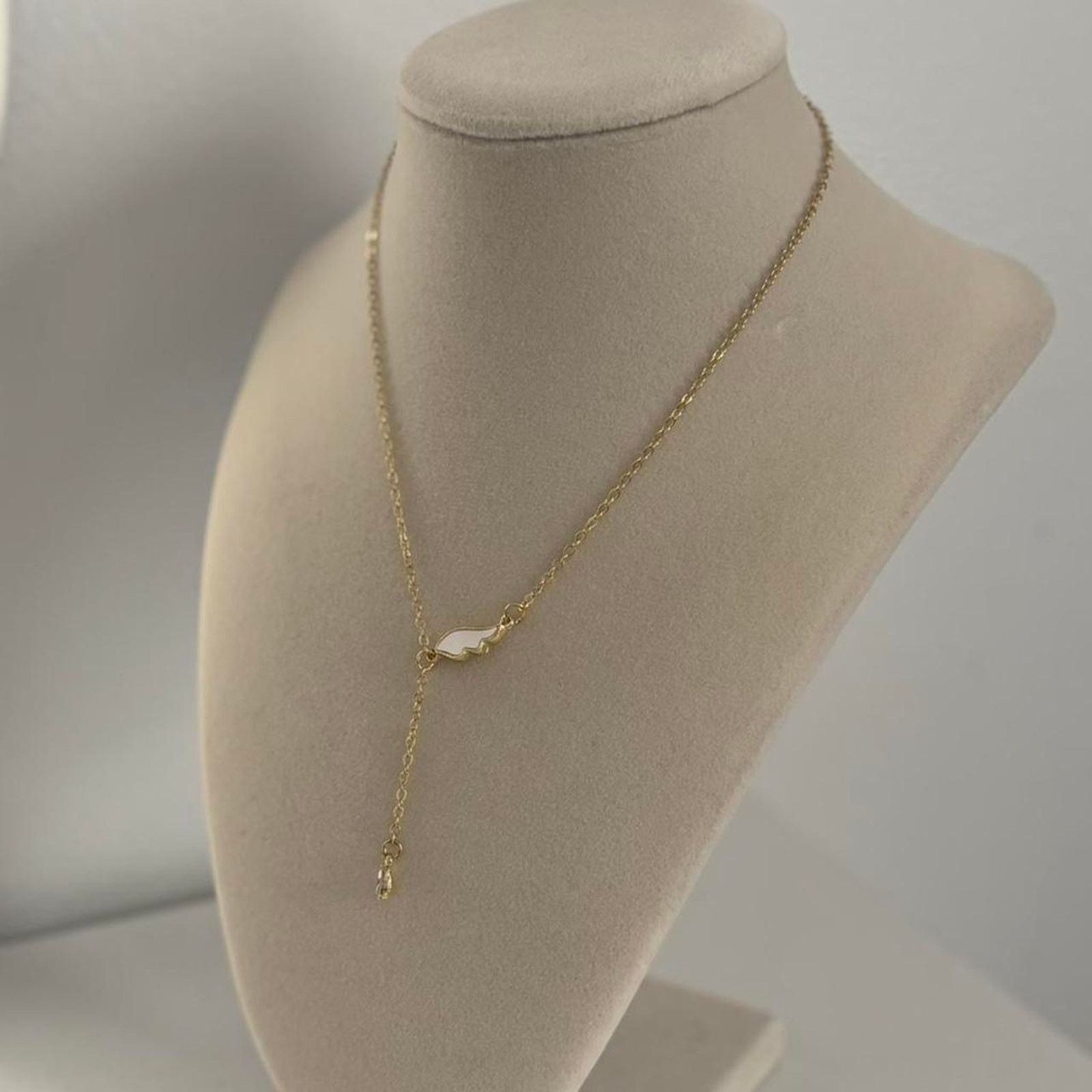 Other Gold Angel Wing Necklace Stainless Steel Elegant Minimal Size ONE SIZE - 3 Thumbnail